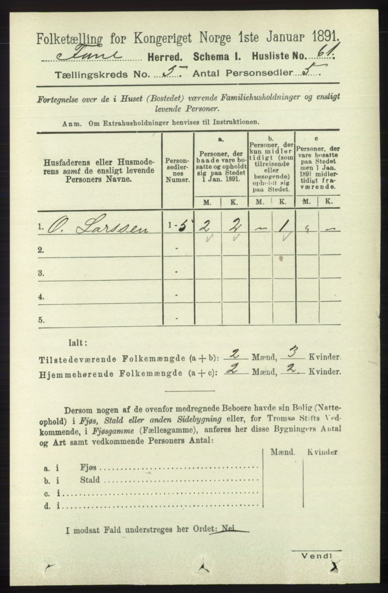 RA, 1891 census for 1249 Fana, 1891, p. 2040