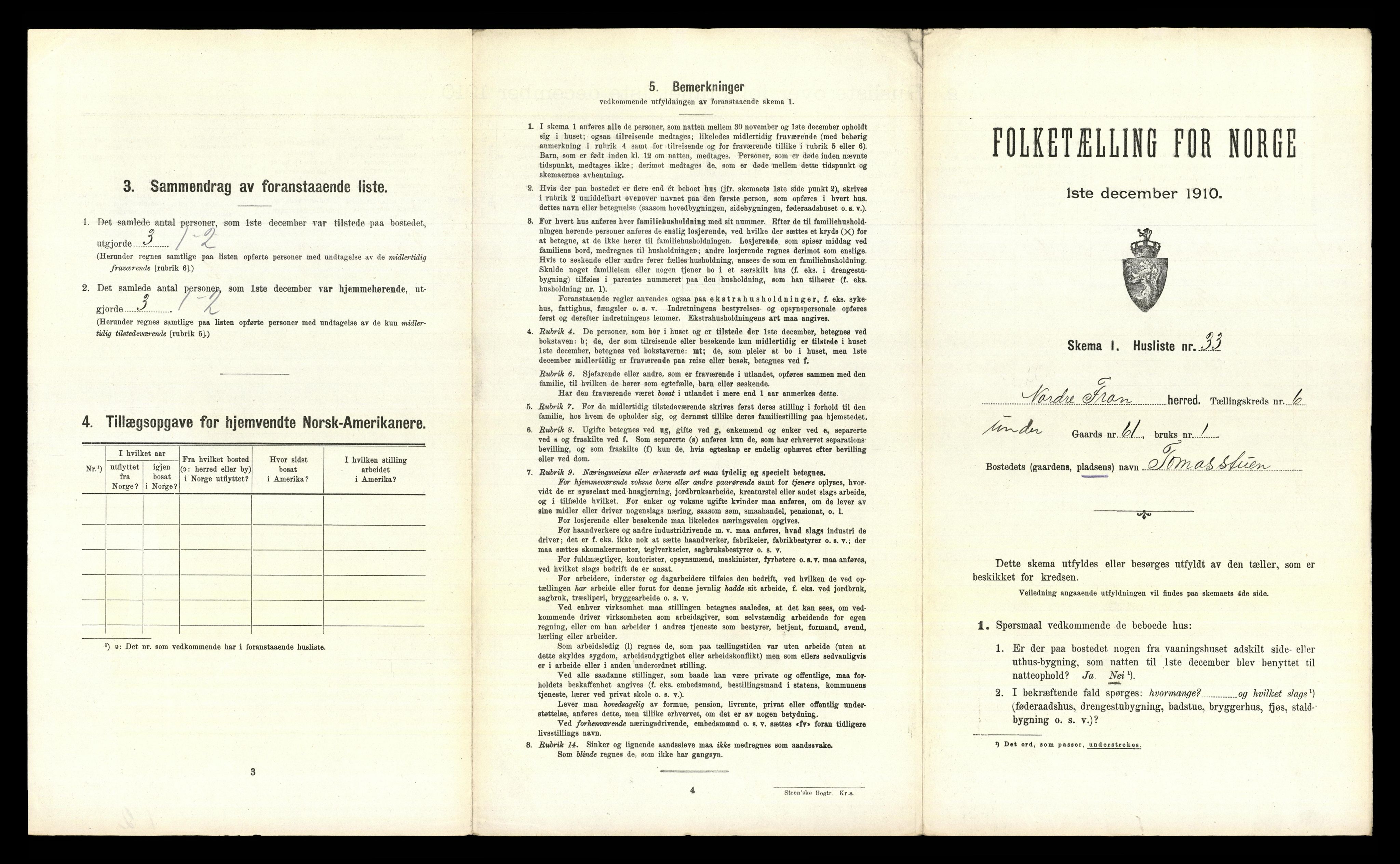 RA, 1910 census for Nord-Fron, 1910, p. 766