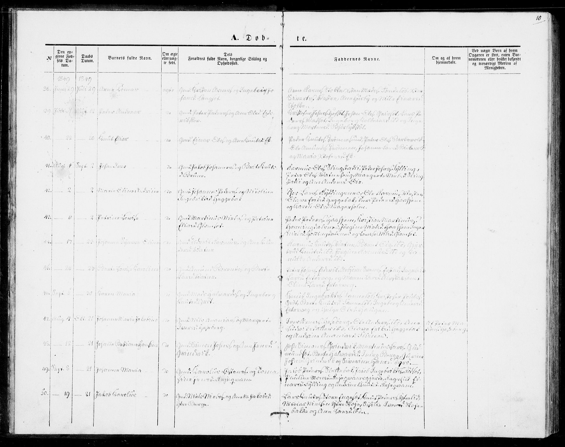Ministerialprotokoller, klokkerbøker og fødselsregistre - Møre og Romsdal, AV/SAT-A-1454/524/L0353: Parish register (official) no. 524A05, 1848-1856, p. 10