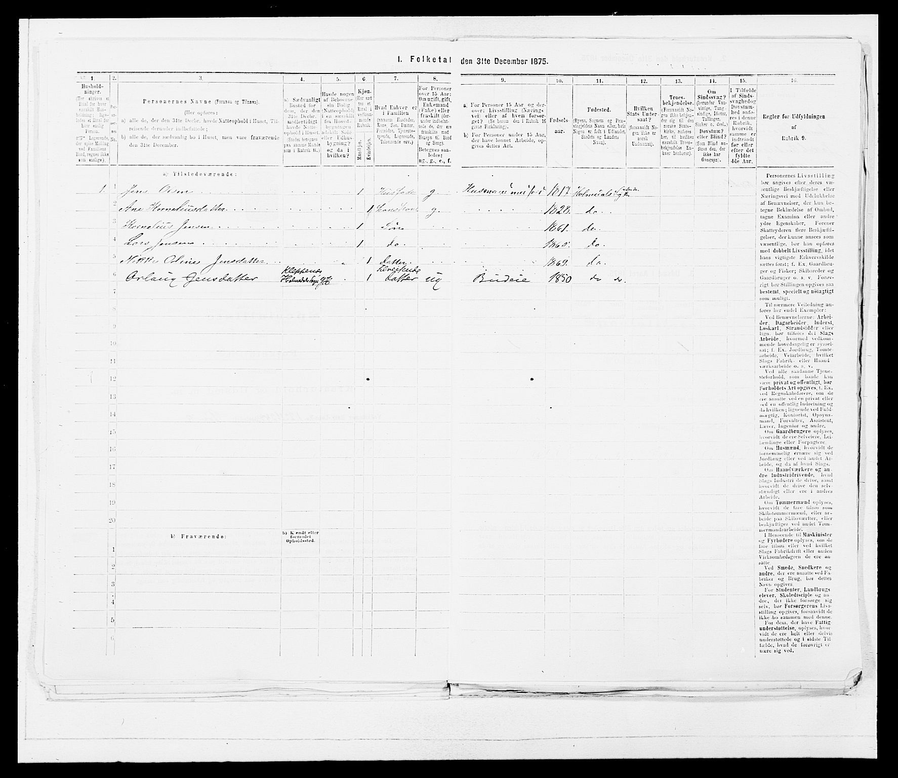 SAB, 1875 census for 1429P Ytre Holmedal, 1875, p. 66