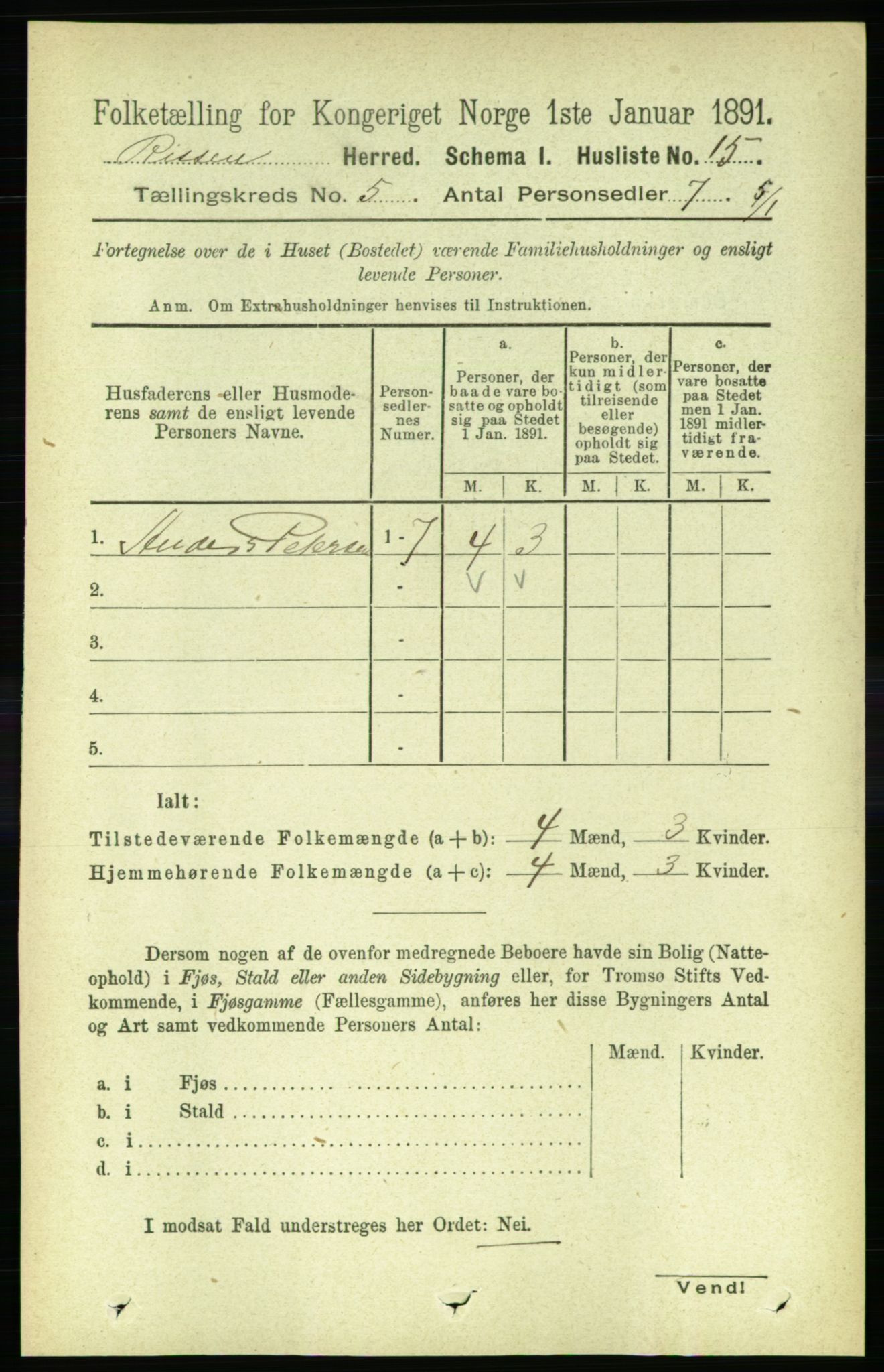 RA, 1891 census for 1624 Rissa, 1891, p. 2605