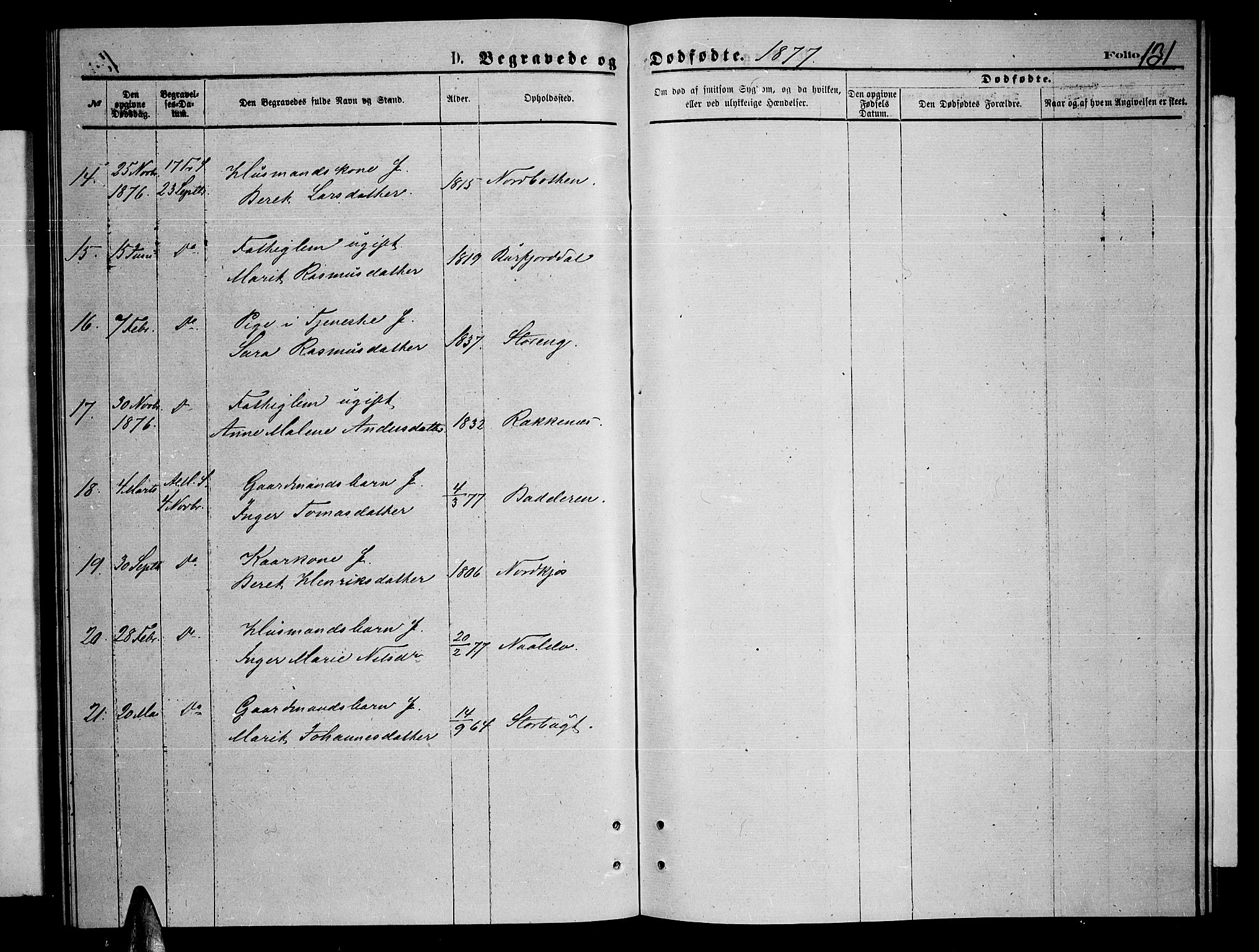 Skjervøy sokneprestkontor, SATØ/S-1300/H/Ha/Hab/L0014klokker: Parish register (copy) no. 14, 1871-1877, p. 131