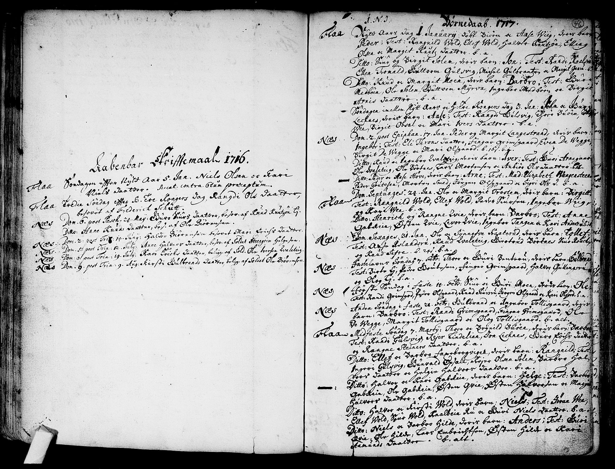 Nes kirkebøker, SAKO/A-236/F/Fa/L0002: Parish register (official) no. 2, 1707-1759, p. 46