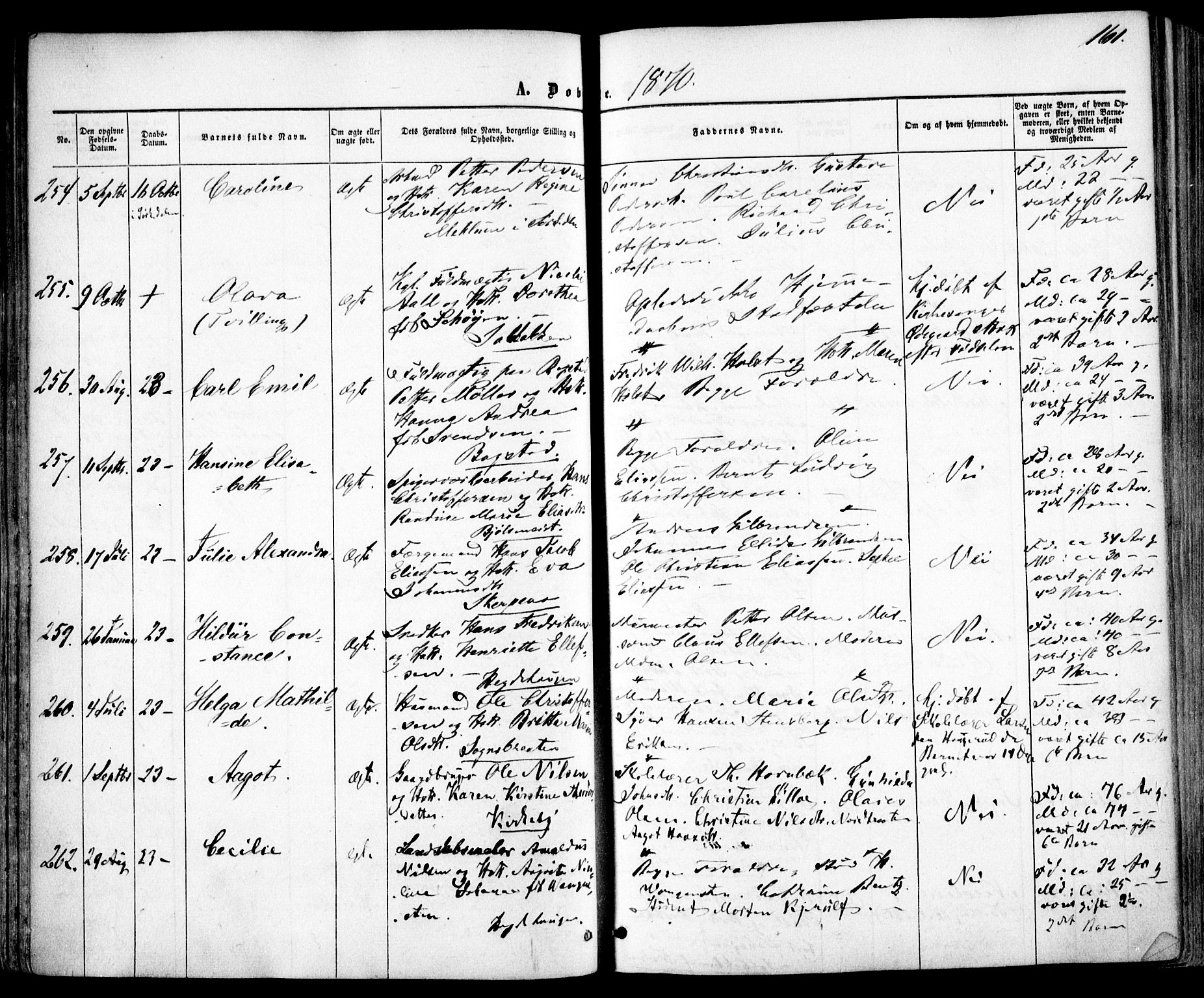 Vestre Aker prestekontor Kirkebøker, AV/SAO-A-10025/F/Fa/L0004: Parish register (official) no. 4, 1857-1877, p. 161