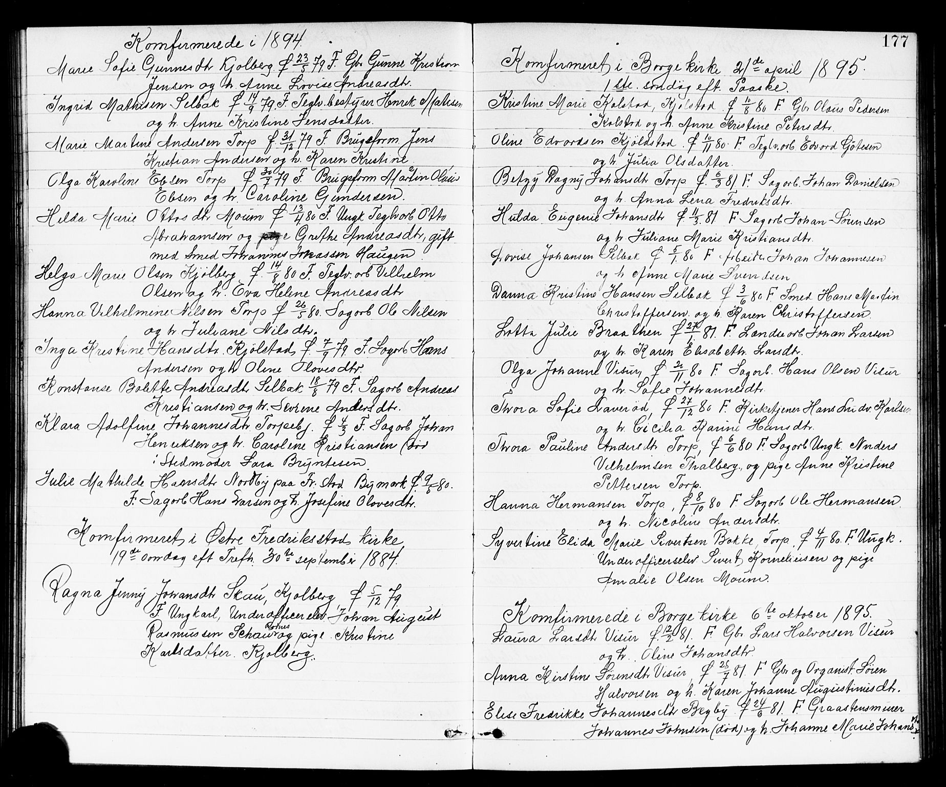 Borge prestekontor Kirkebøker, SAO/A-10903/G/Ga/L0002: Parish register (copy) no. I 2, 1875-1923, p. 177