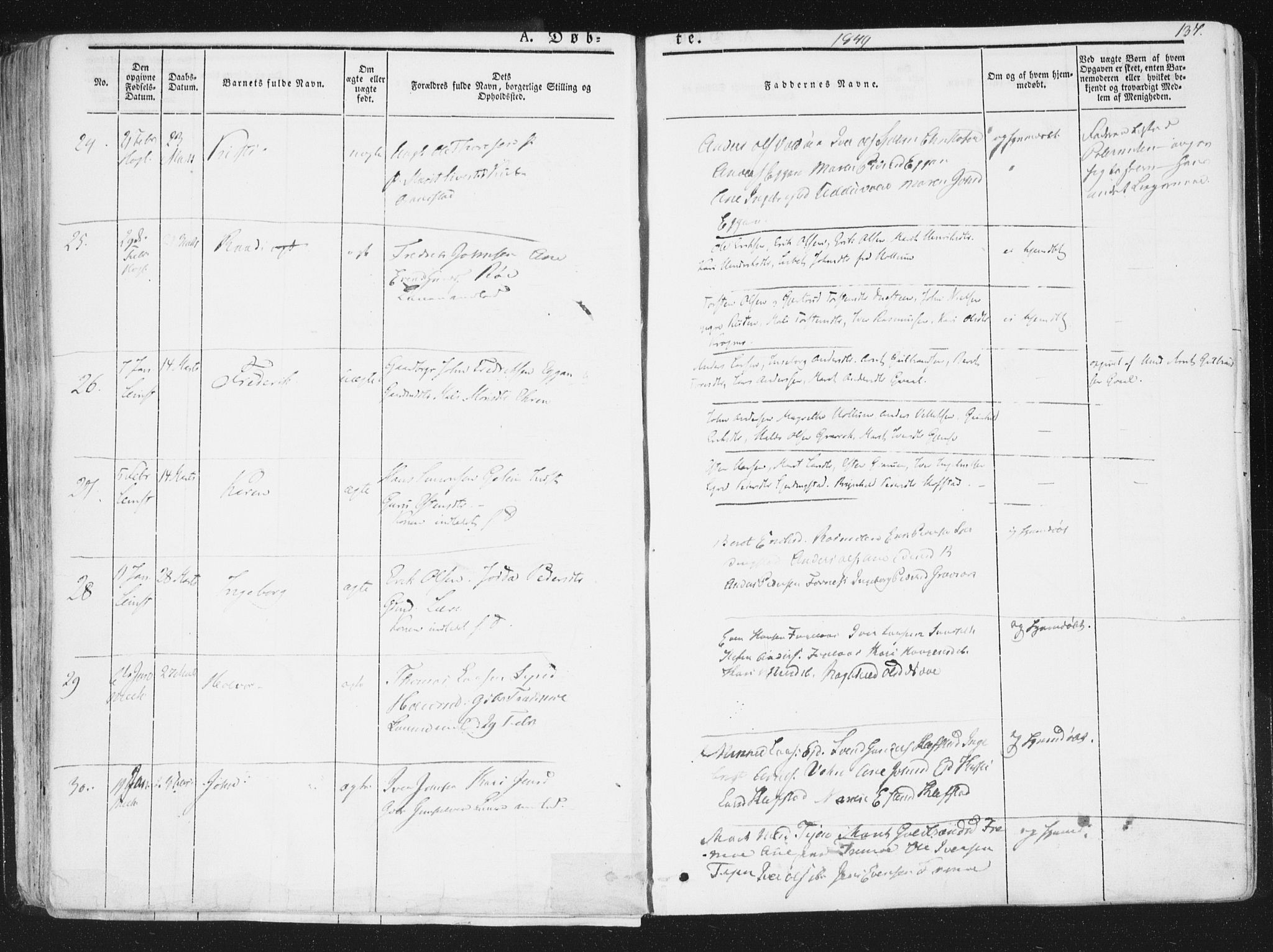 Ministerialprotokoller, klokkerbøker og fødselsregistre - Sør-Trøndelag, SAT/A-1456/691/L1074: Parish register (official) no. 691A06, 1842-1852, p. 173b