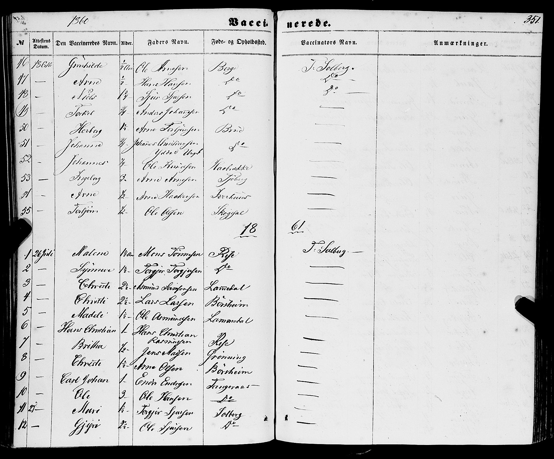 Strandebarm sokneprestembete, AV/SAB-A-78401/H/Haa: Parish register (official) no. A 8, 1858-1872, p. 351