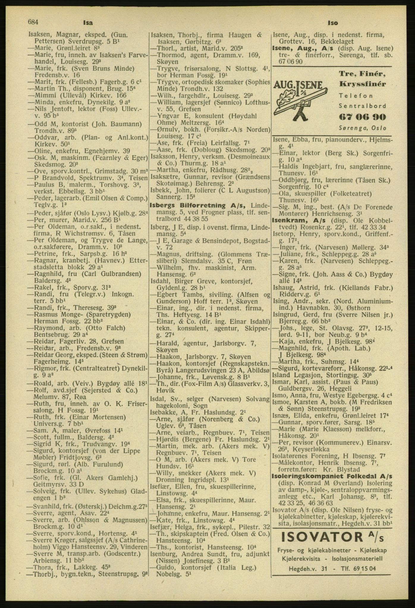 Kristiania/Oslo adressebok, PUBL/-, 1953, p. 684