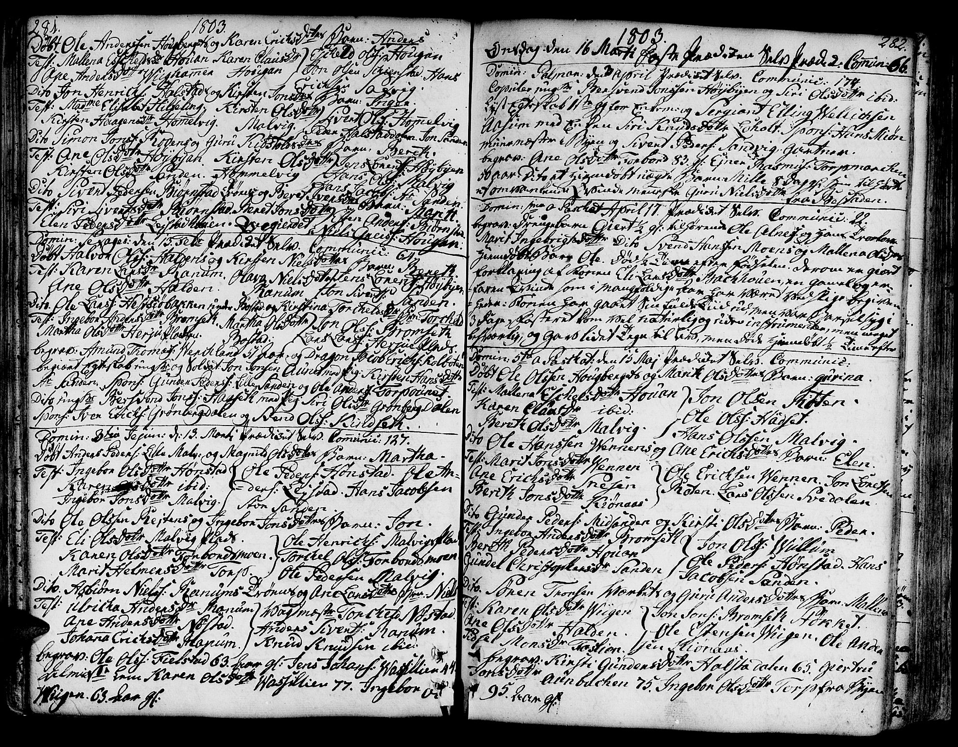 Ministerialprotokoller, klokkerbøker og fødselsregistre - Sør-Trøndelag, SAT/A-1456/606/L0281: Parish register (official) no. 606A02 /2, 1781-1817, p. 281-282