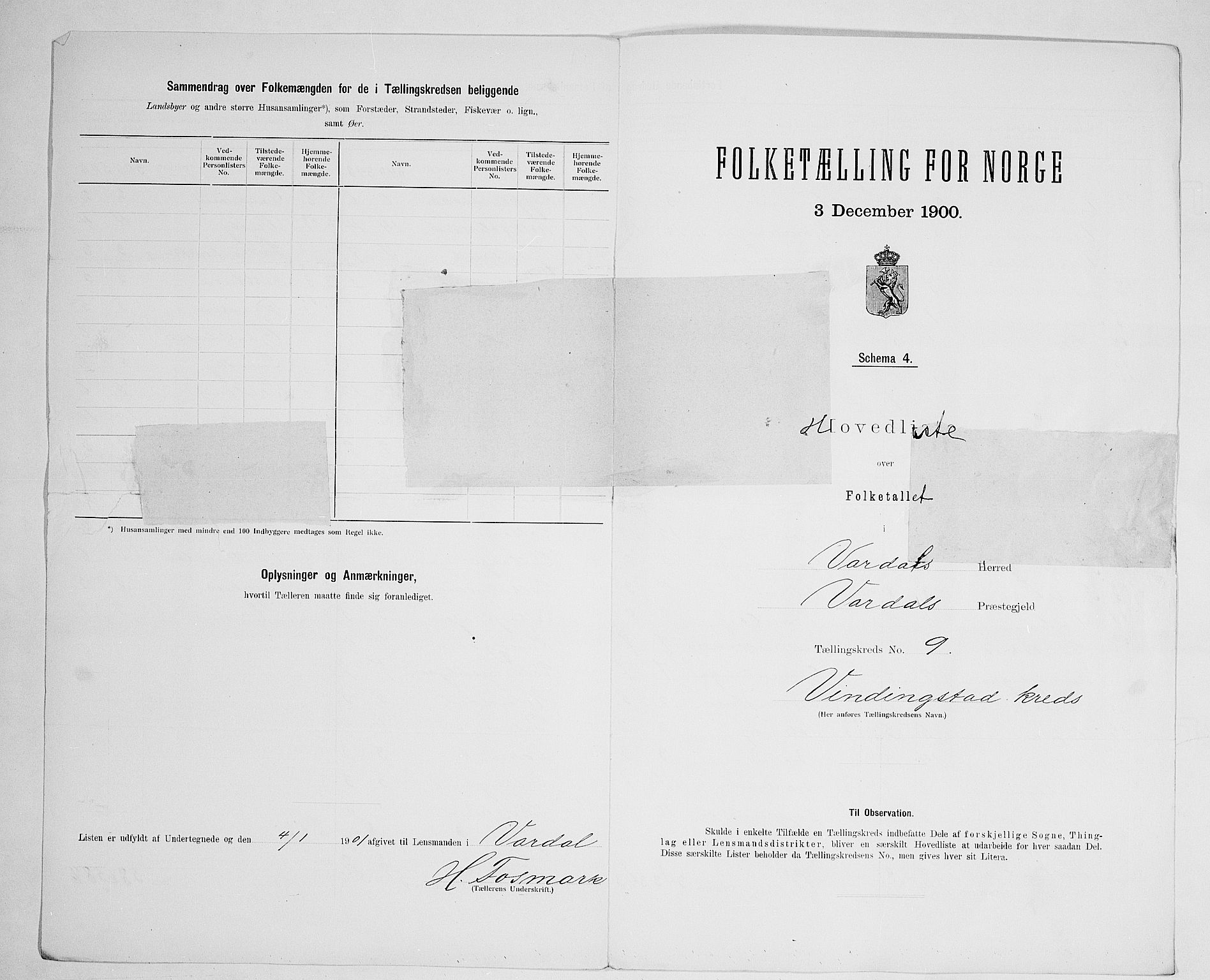 SAH, 1900 census for Vardal, 1900, p. 34