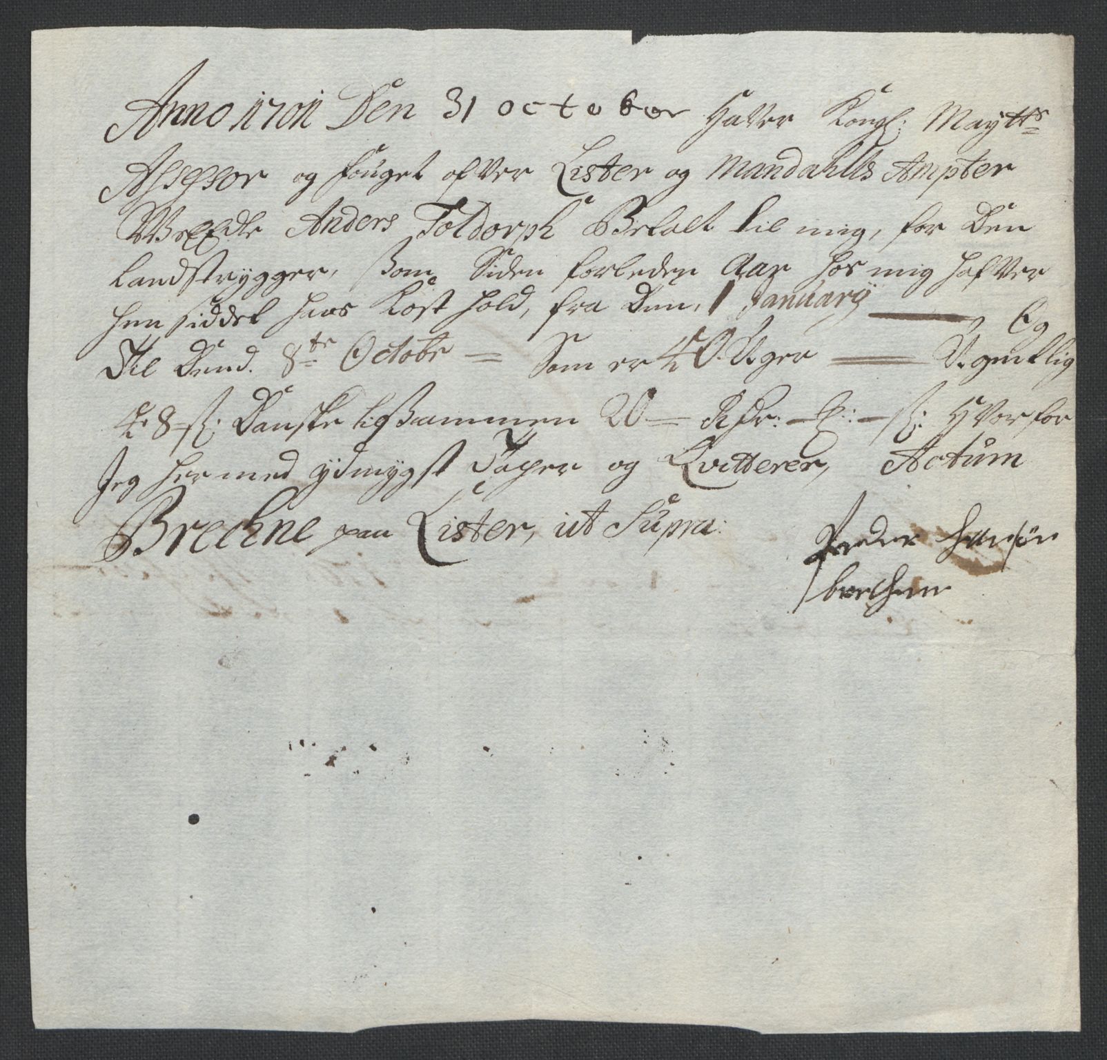 Rentekammeret inntil 1814, Reviderte regnskaper, Fogderegnskap, AV/RA-EA-4092/R43/L2549: Fogderegnskap Lista og Mandal, 1701-1702, p. 169