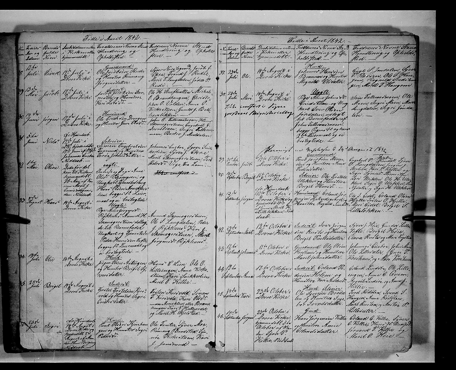Lesja prestekontor, SAH/PREST-068/H/Ha/Hab/L0003: Parish register (copy) no. 3, 1842-1862, p. 6-7