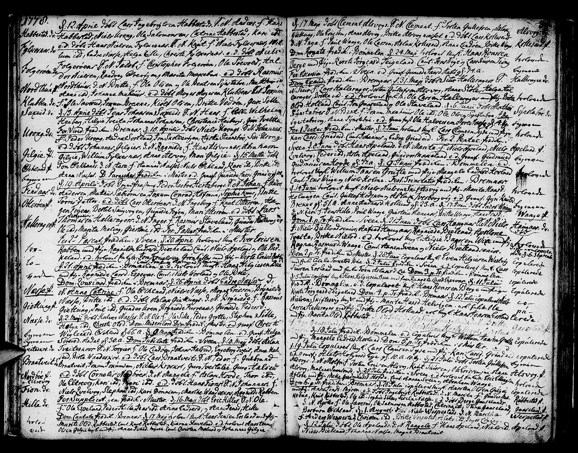 Finnås sokneprestembete, AV/SAB-A-99925/H/Ha/Haa/Haaa/L0003: Parish register (official) no. A 3, 1765-1803, p. 38