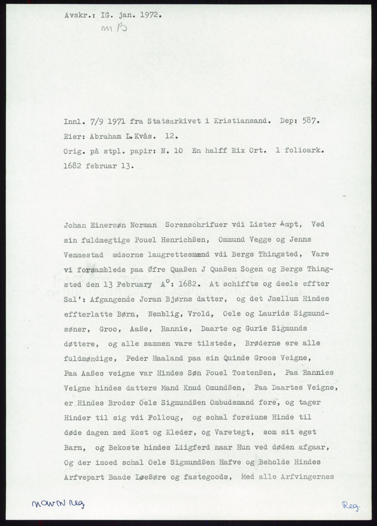 Samlinger til kildeutgivelse, Diplomavskriftsamlingen, RA/EA-4053/H/Ha, p. 1908
