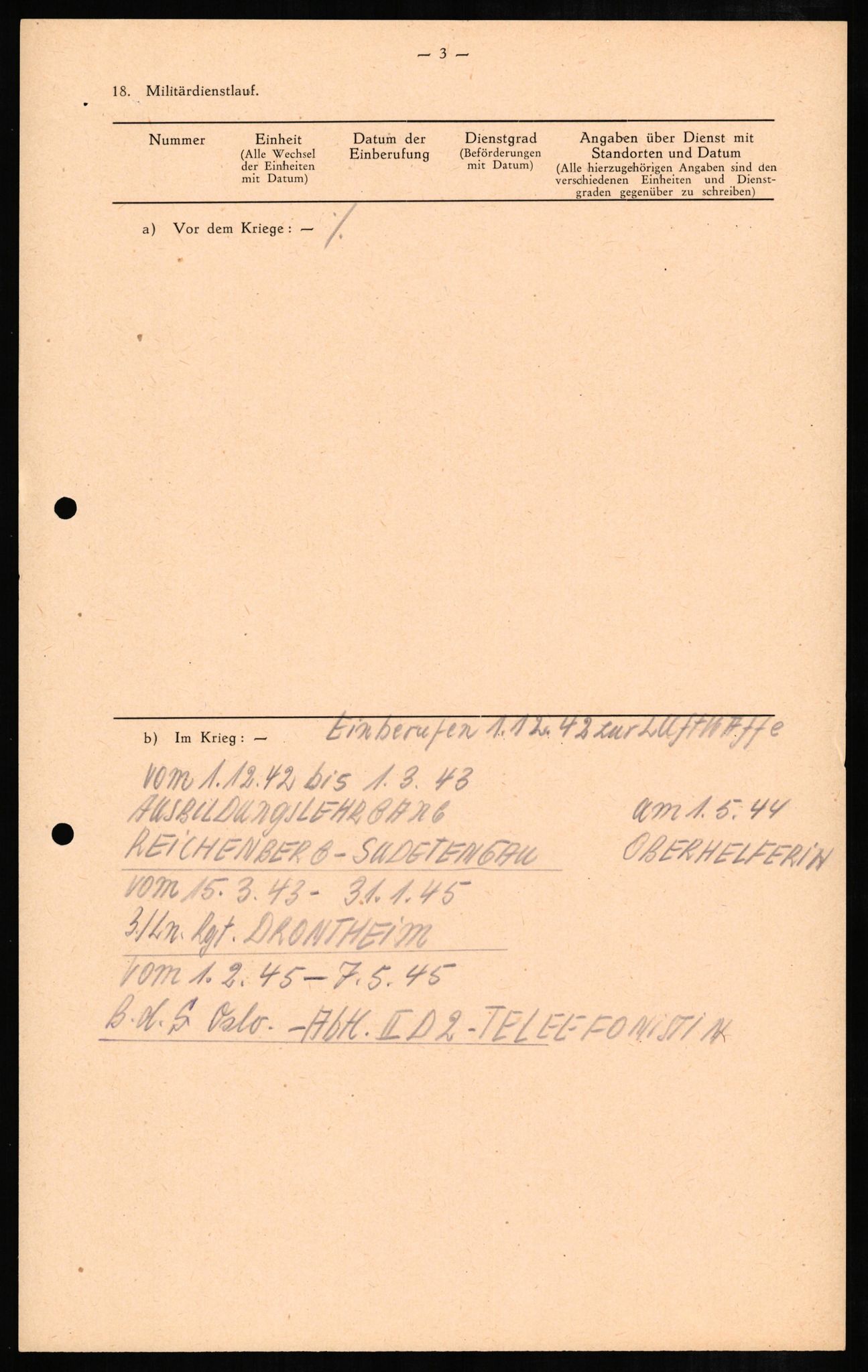 Forsvaret, Forsvarets overkommando II, RA/RAFA-3915/D/Db/L0007: CI Questionaires. Tyske okkupasjonsstyrker i Norge. Tyskere., 1945-1946, p. 35