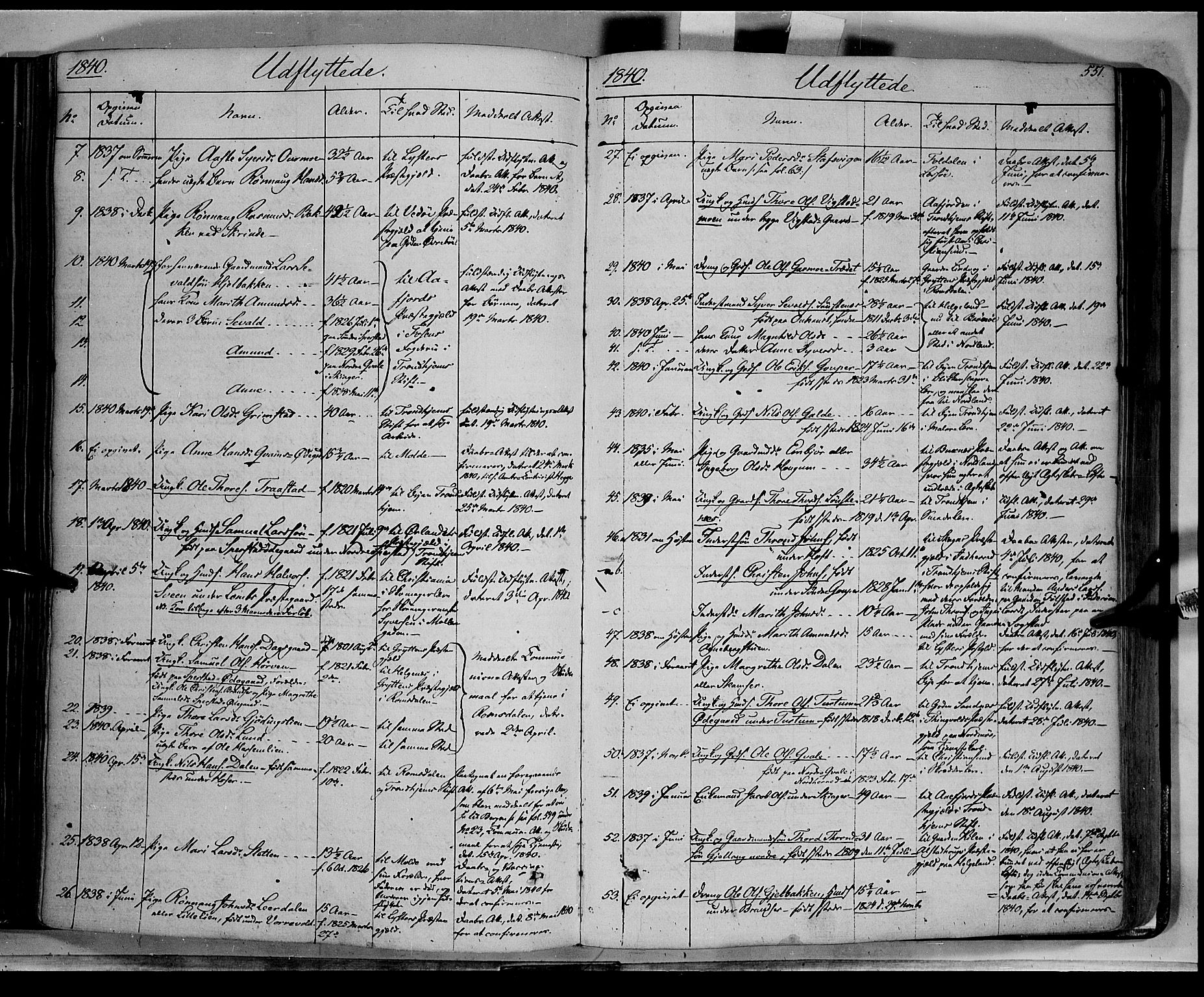 Lom prestekontor, SAH/PREST-070/K/L0006: Parish register (official) no. 6B, 1837-1863, p. 551