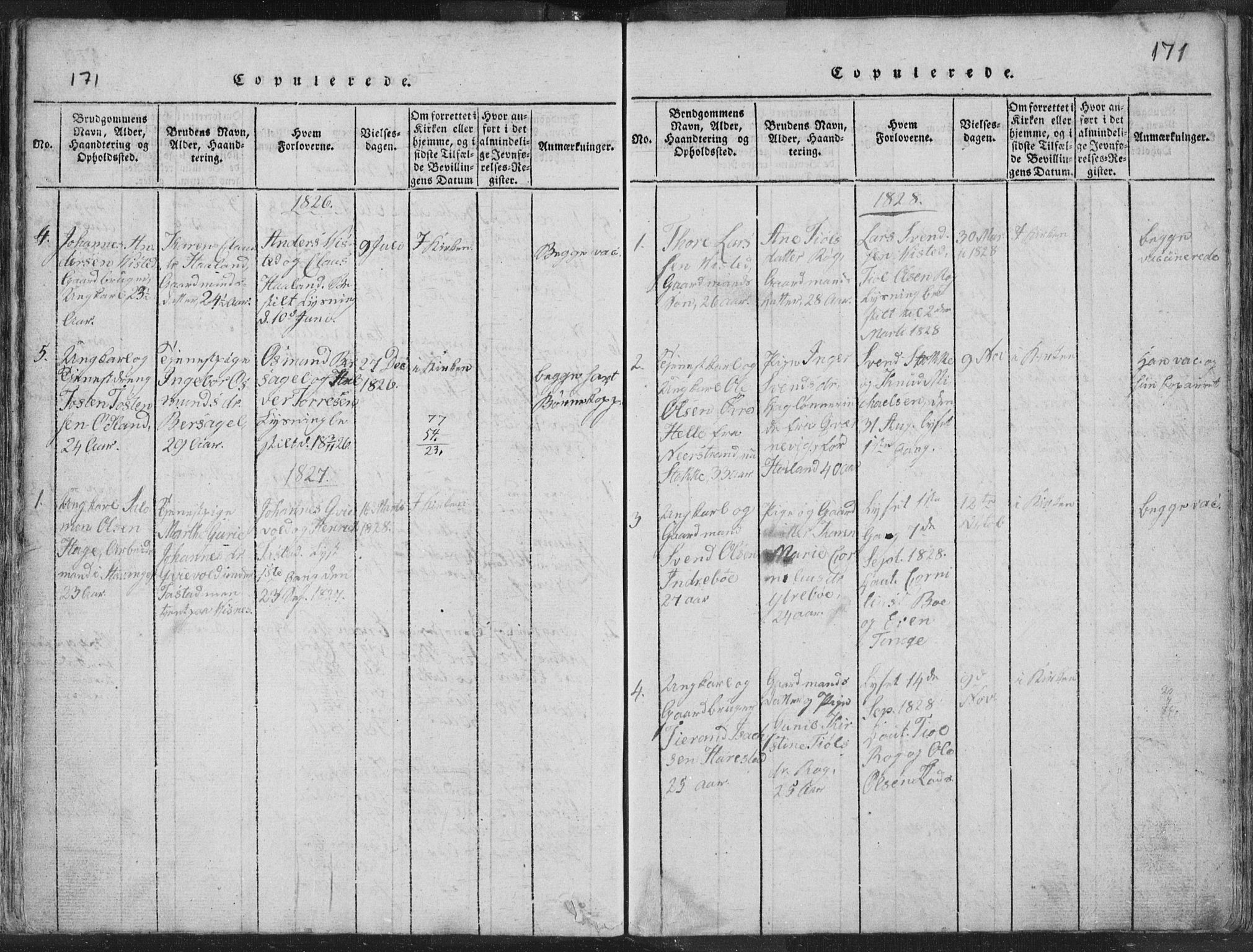 Hetland sokneprestkontor, SAST/A-101826/30/30BA/L0001: Parish register (official) no. A 1, 1816-1856, p. 171