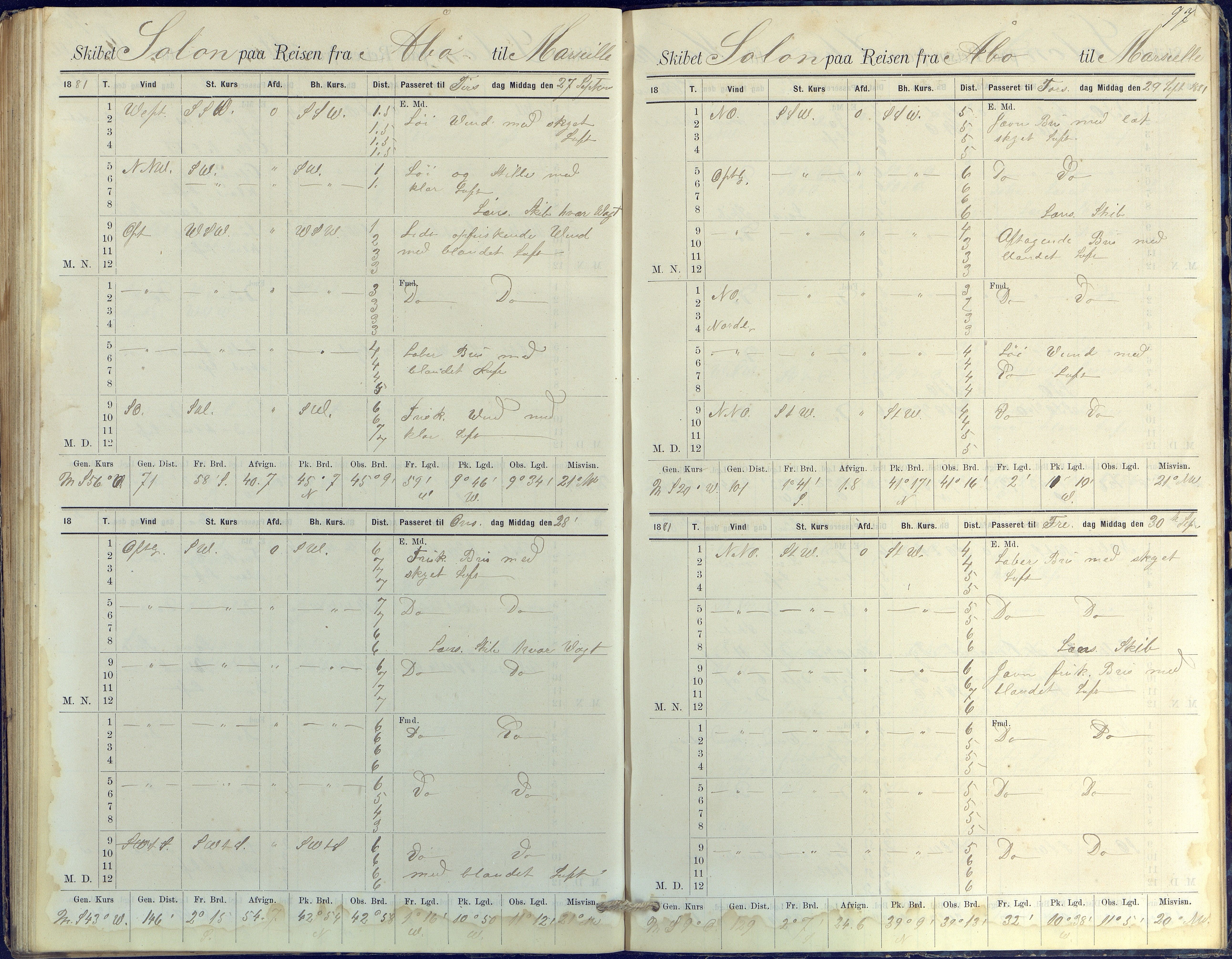 Fartøysarkivet, AAKS/PA-1934/F/L0330: Solon (fregatt), 1880-1882, p. 97