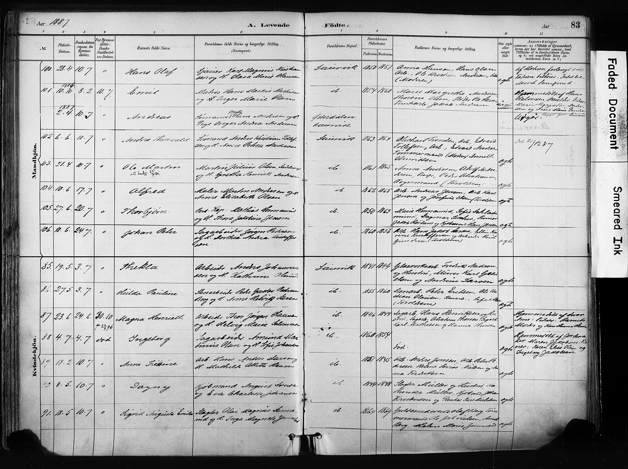 Larvik kirkebøker, SAKO/A-352/F/Fa/L0009: Parish register (official) no. I 9, 1884-1904, p. 83