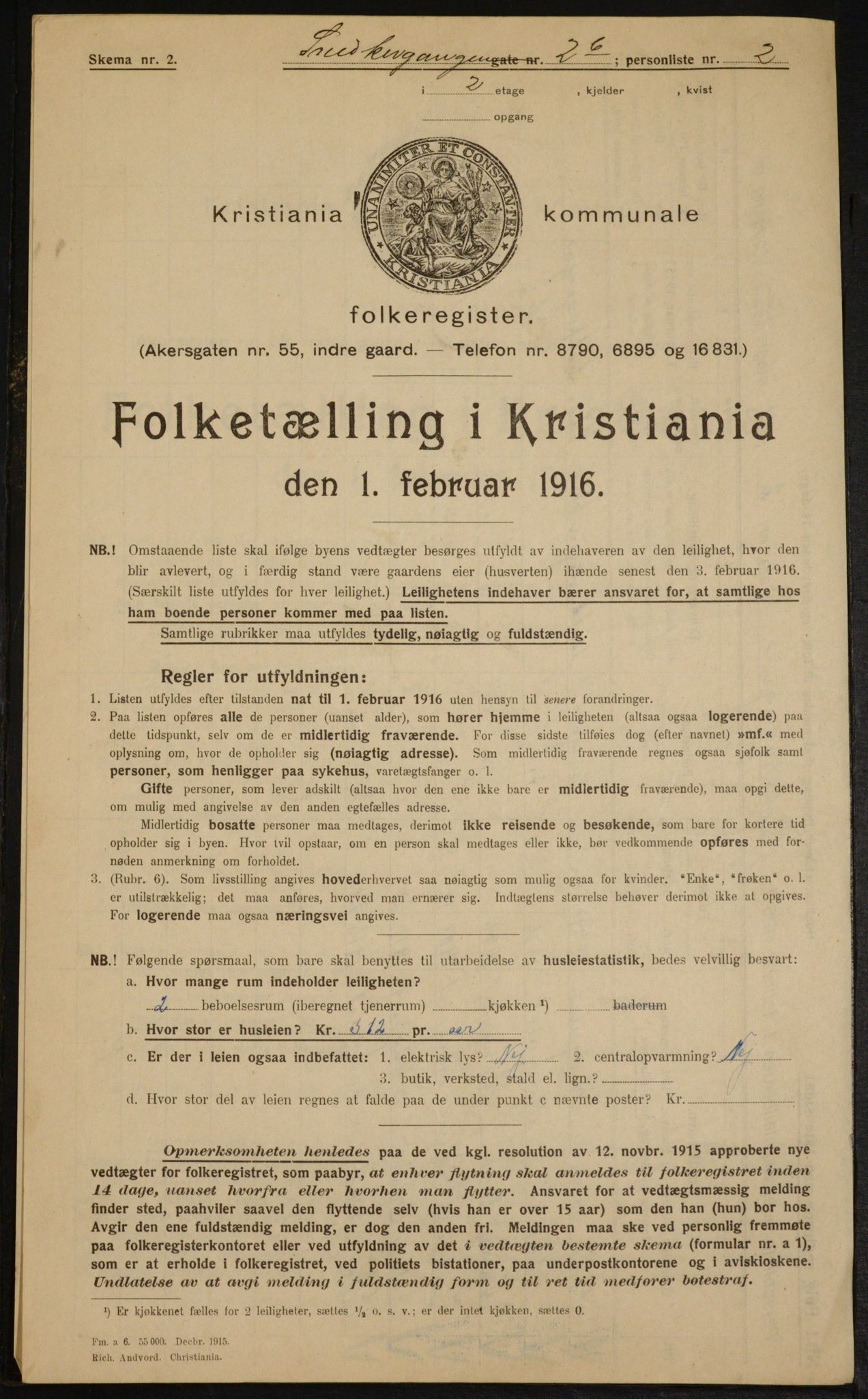 OBA, Municipal Census 1916 for Kristiania, 1916, p. 100428