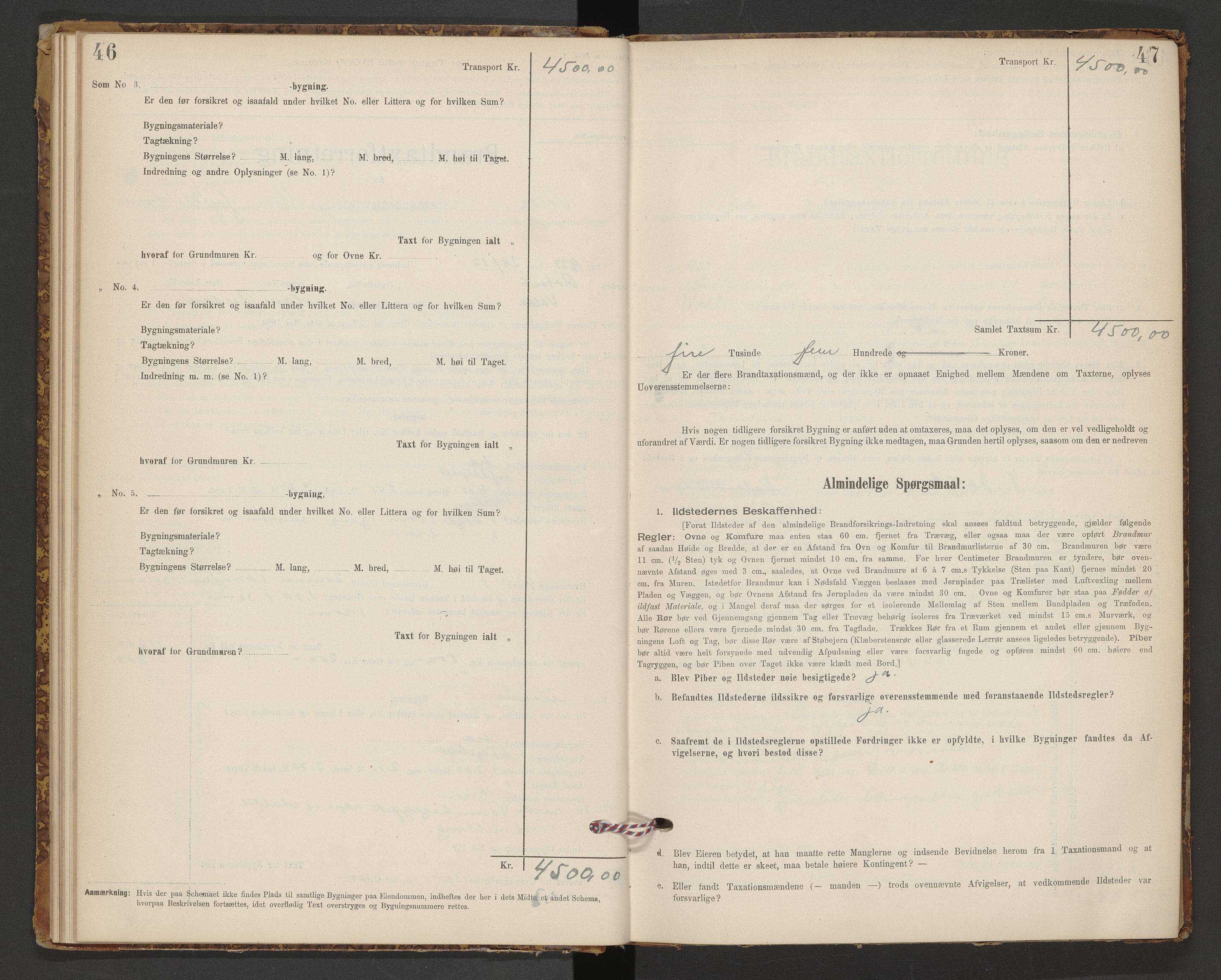 Norges Brannkasse Volda, AV/SAT-A-5488/F/Fb/L0001: Branntakstprotokoll, 1905-1944, p. 46-47