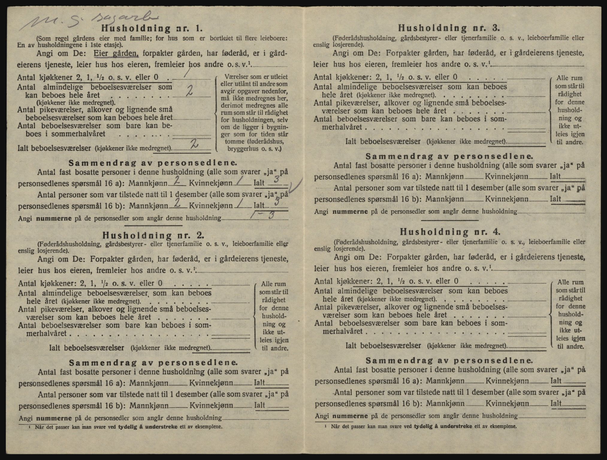 SAO, 1920 census for Glemmen, 1920, p. 696