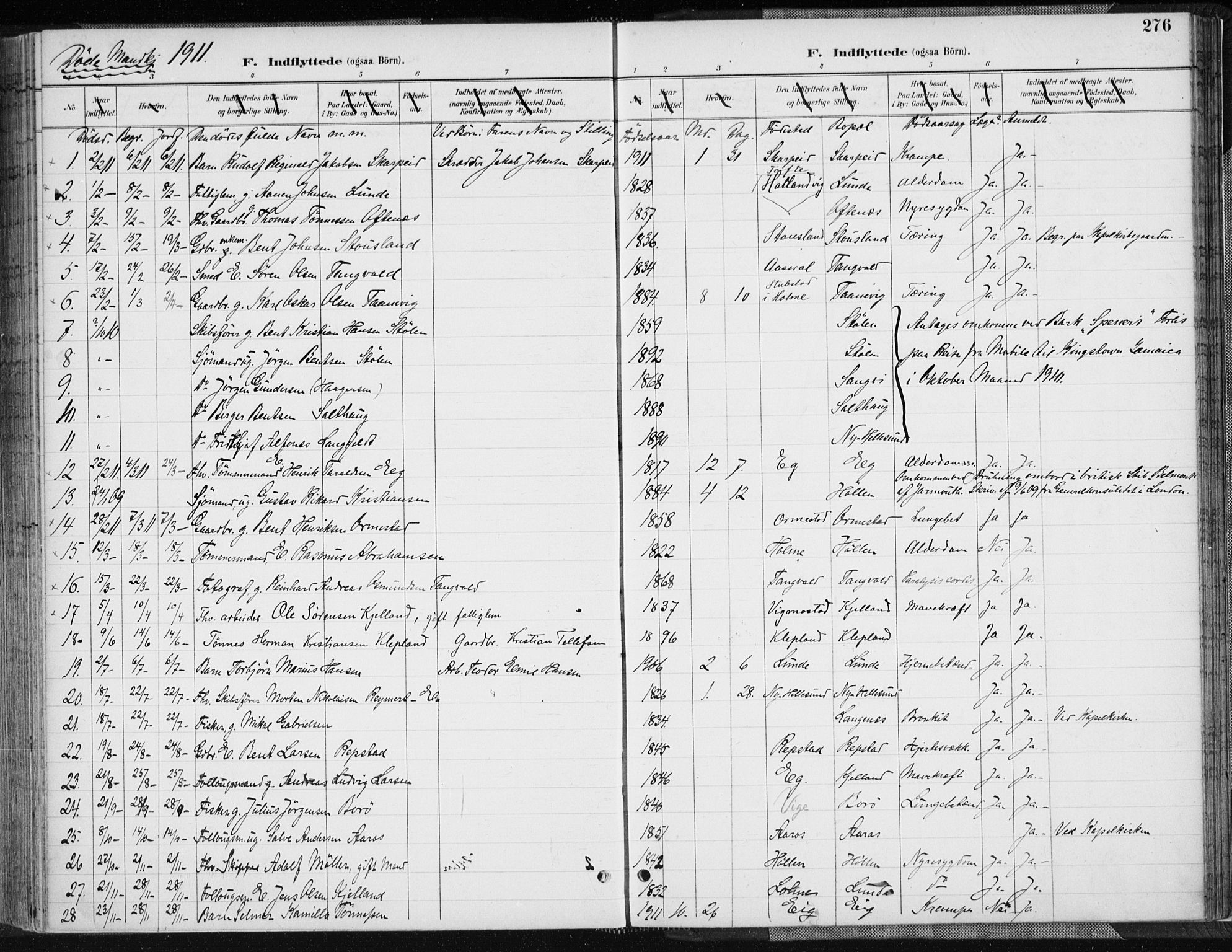 Søgne sokneprestkontor, AV/SAK-1111-0037/F/Fa/Fab/L0013: Parish register (official) no. A 13, 1892-1911, p. 276