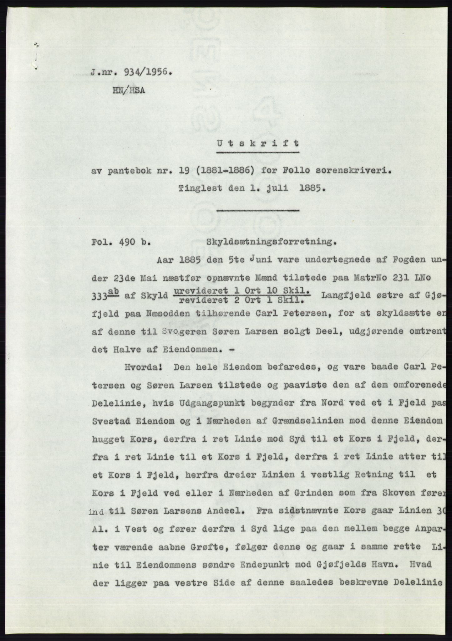 Statsarkivet i Oslo, SAO/A-10621/Z/Zd/L0005: Avskrifter, j.nr 801-1262/1956, 1956, p. 41