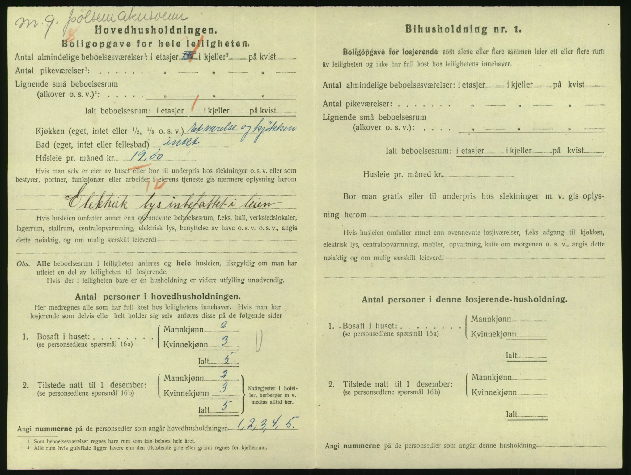 SAO, 1920 census for Kristiania, 1920, p. 95464