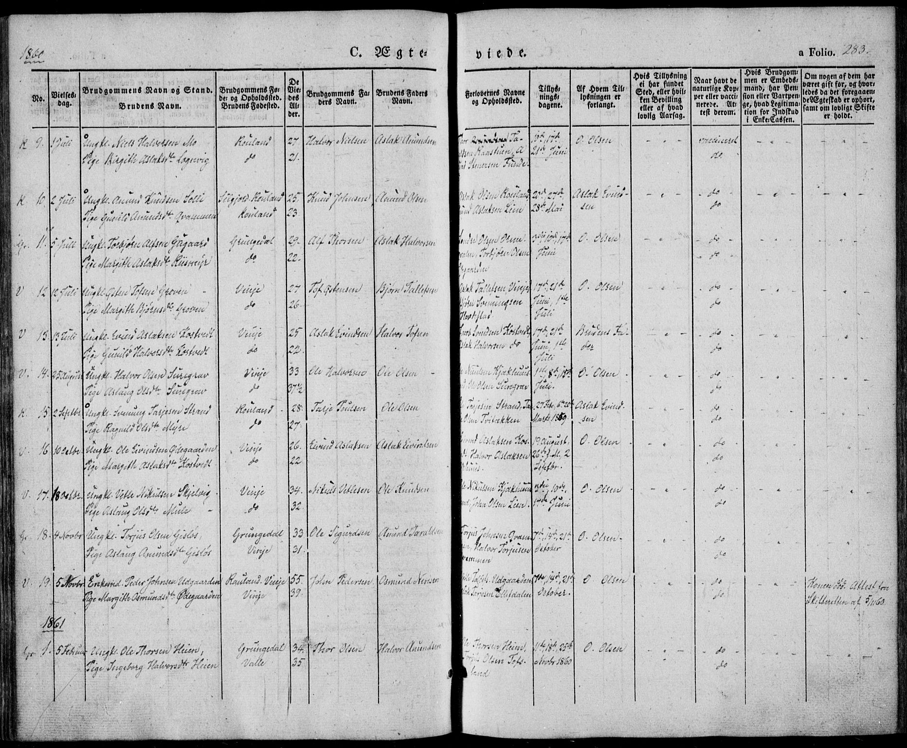 Vinje kirkebøker, SAKO/A-312/F/Fa/L0004: Parish register (official) no. I 4, 1843-1869, p. 283