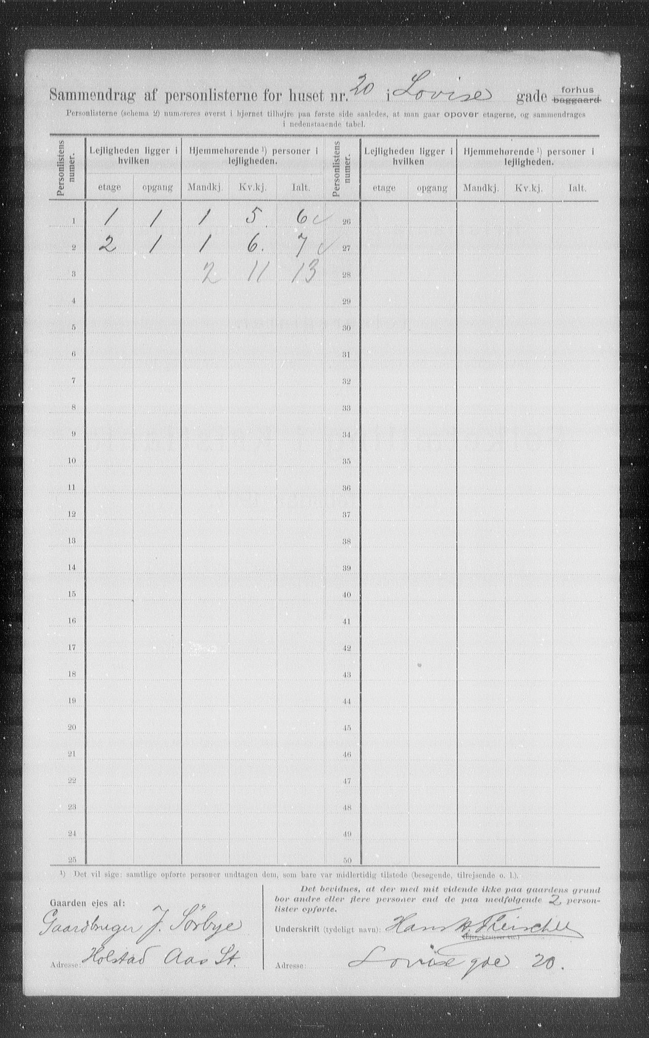 OBA, Municipal Census 1907 for Kristiania, 1907, p. 29848