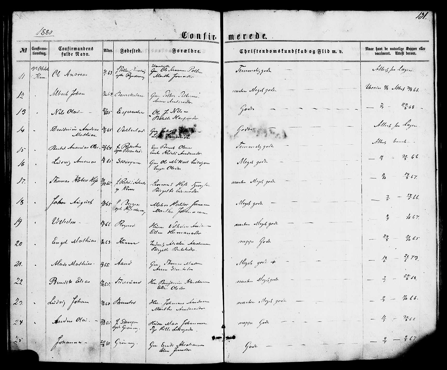 Kinn sokneprestembete, SAB/A-80801/H/Haa/Haaa/L0008: Parish register (official) no. A 8, 1859-1882, p. 131