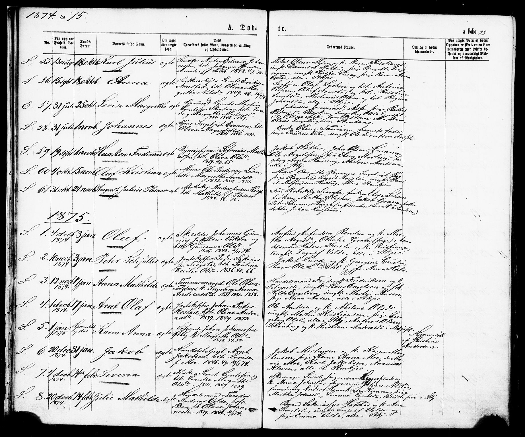 Ministerialprotokoller, klokkerbøker og fødselsregistre - Nord-Trøndelag, SAT/A-1458/739/L0370: Parish register (official) no. 739A02, 1868-1881, p. 25