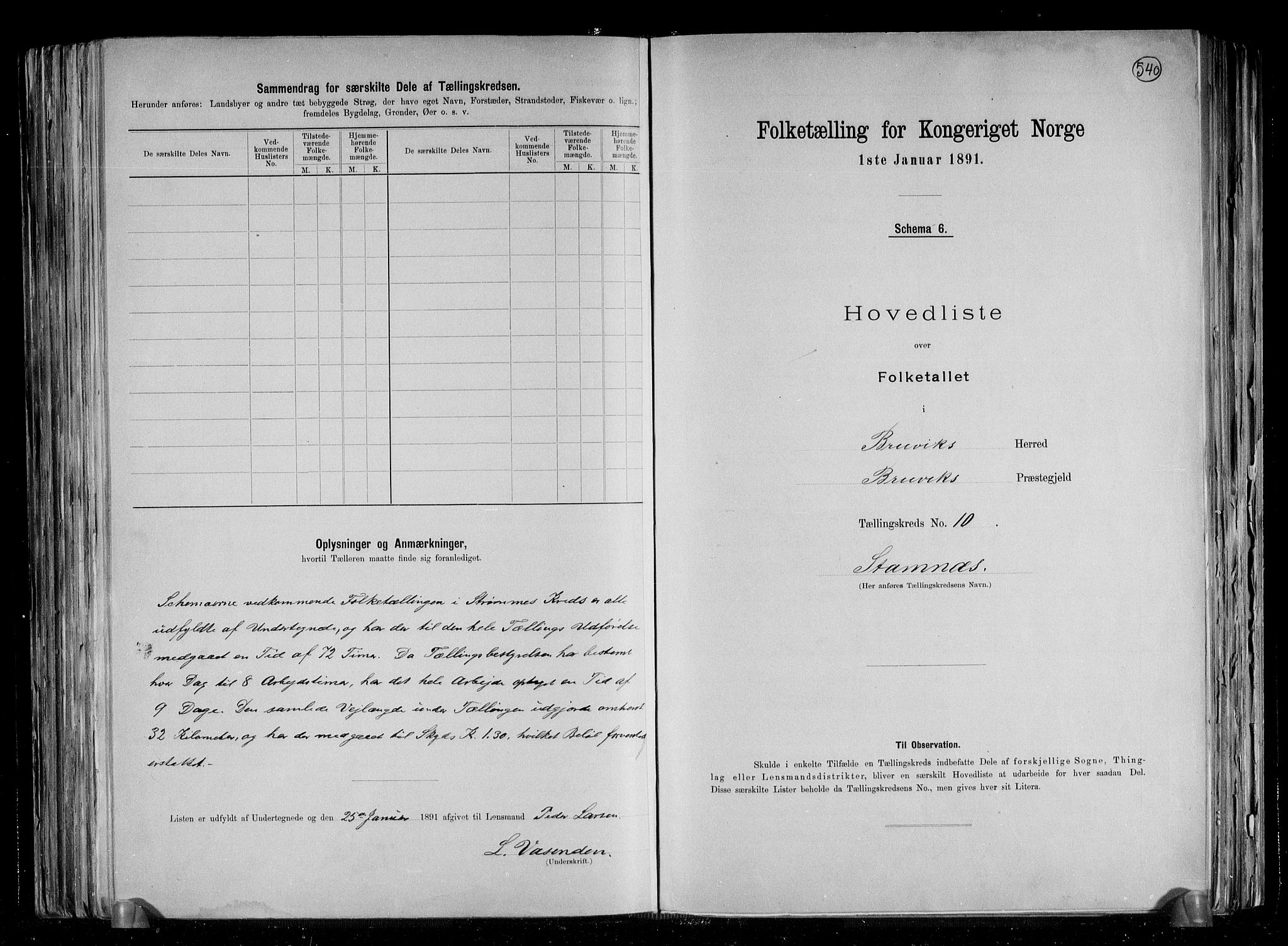 RA, 1891 census for 1251 Bruvik, 1891, p. 25