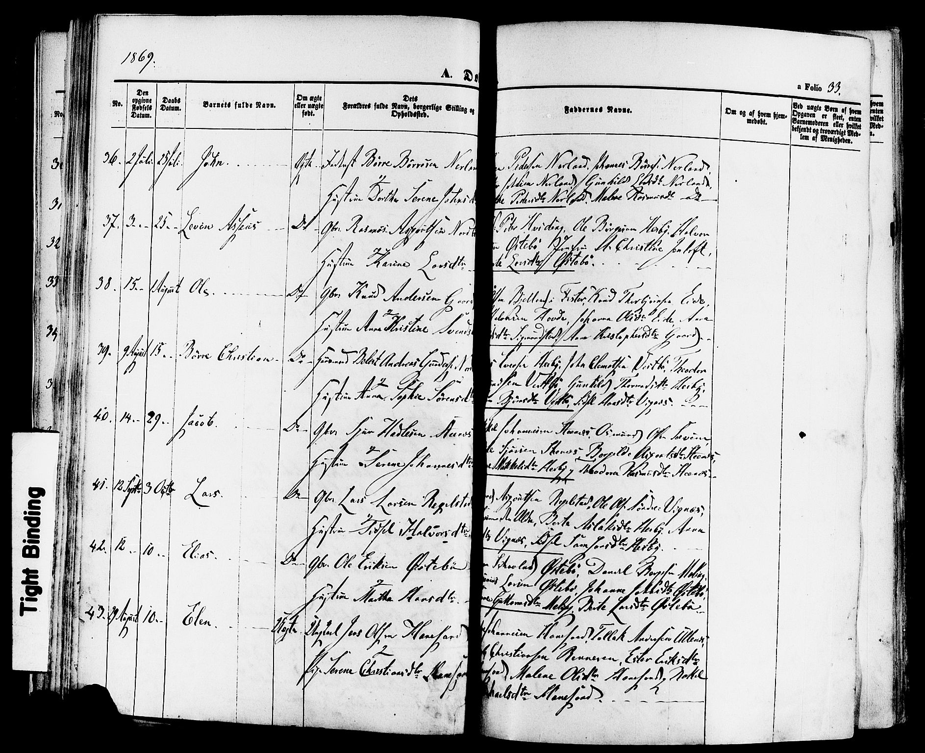 Finnøy sokneprestkontor, AV/SAST-A-101825/H/Ha/Haa/L0008: Parish register (official) no. A 8, 1863-1878, p. 33