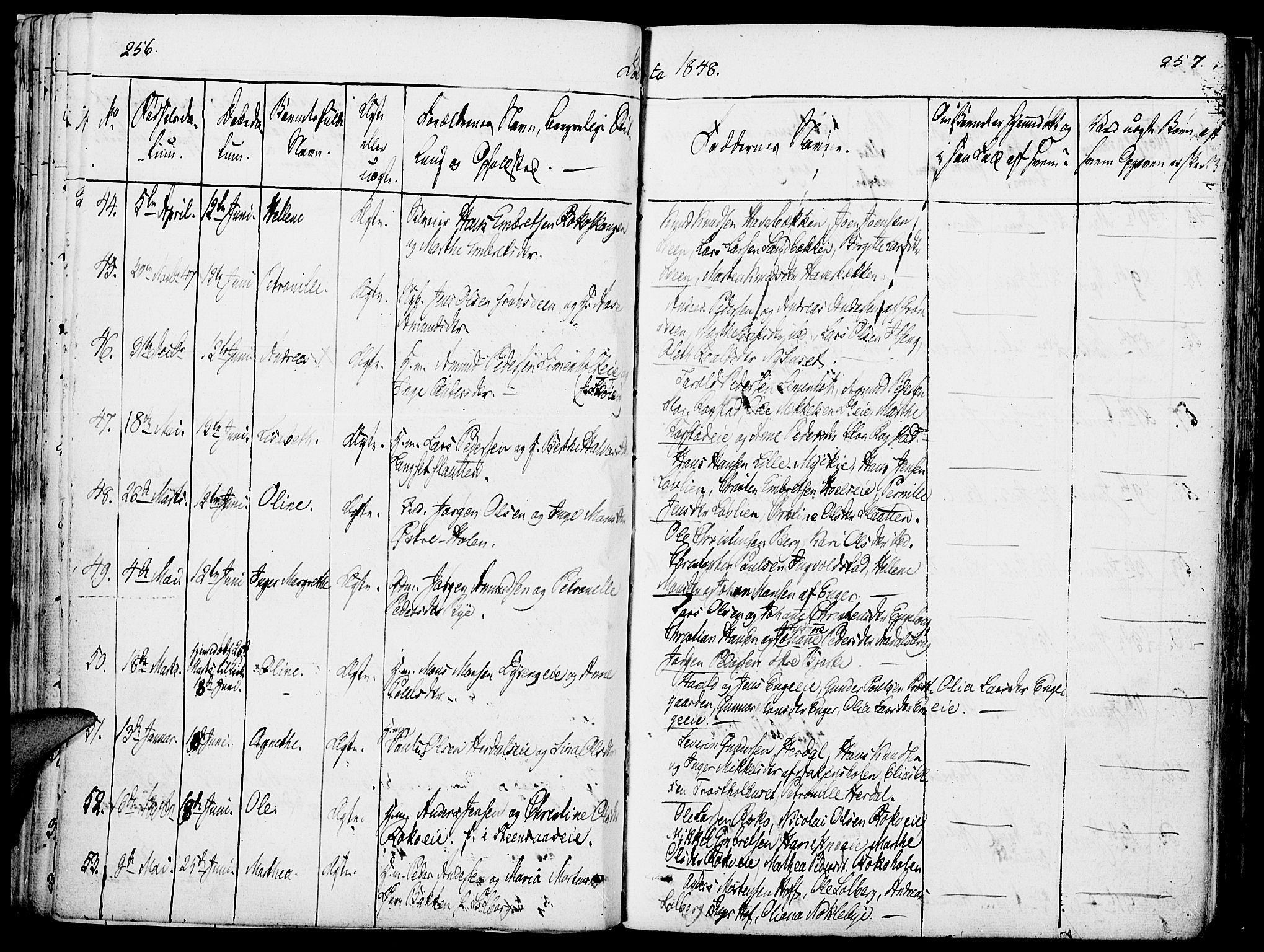 Løten prestekontor, AV/SAH-PREST-022/K/Ka/L0006: Parish register (official) no. 6, 1832-1849, p. 256-257