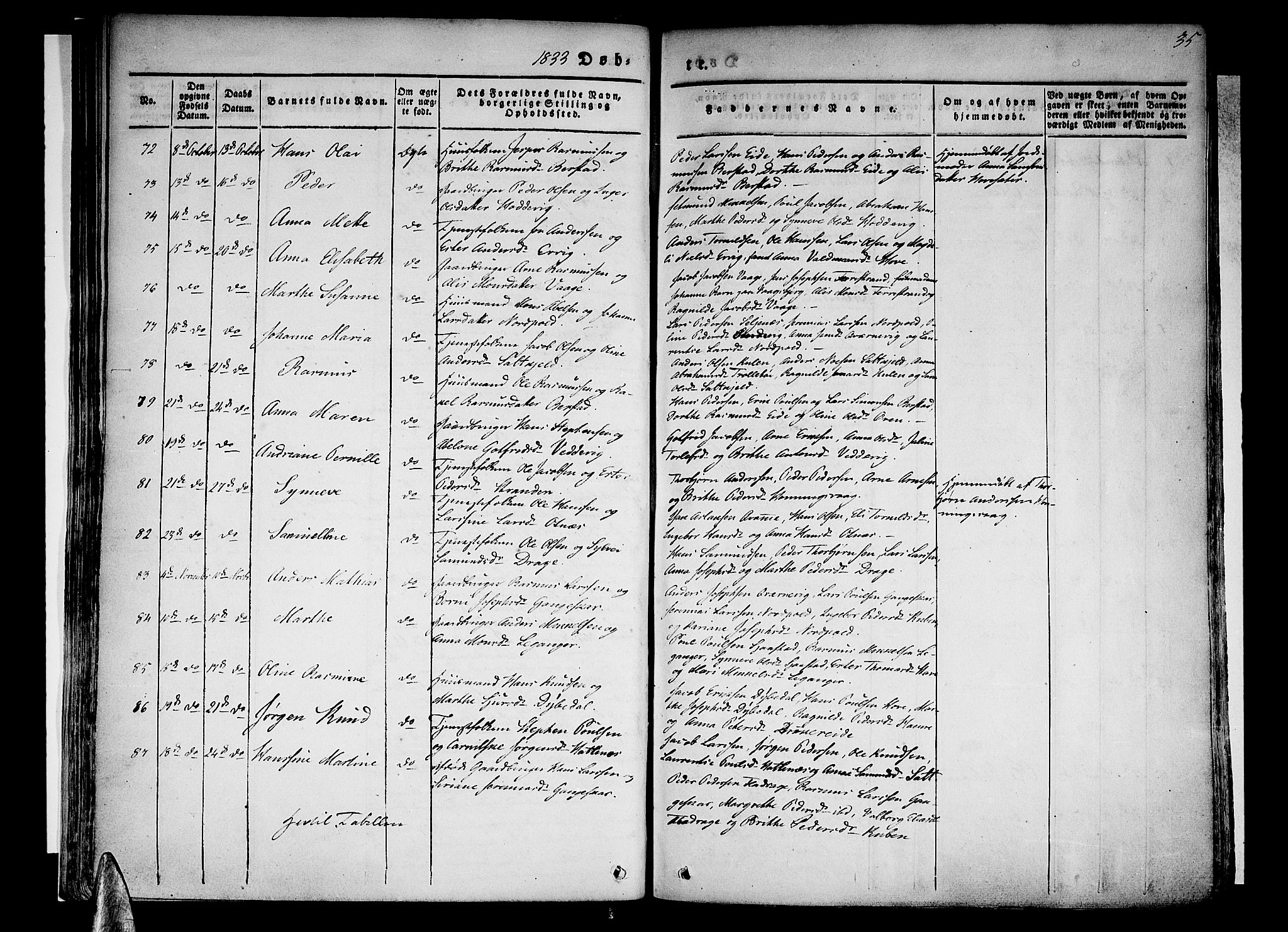 Selje sokneprestembete, AV/SAB-A-99938/H/Ha/Haa/Haaa: Parish register (official) no. A 9, 1829-1844, p. 35