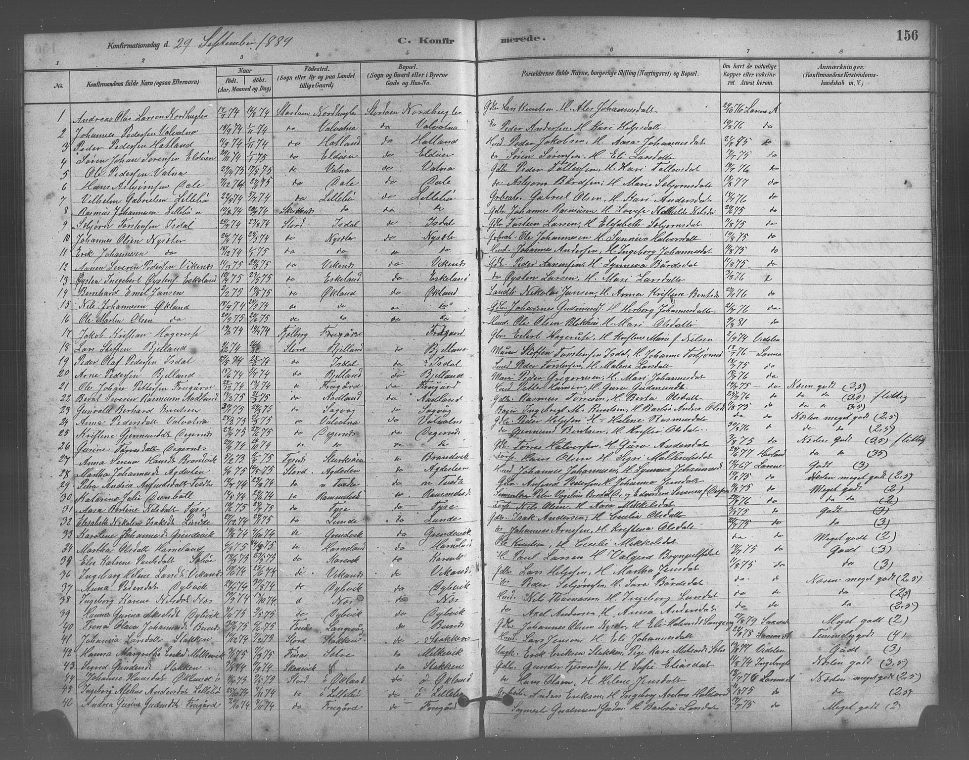 Stord sokneprestembete, AV/SAB-A-78201/H/Hab: Parish register (copy) no. A 2, 1879-1909, p. 156