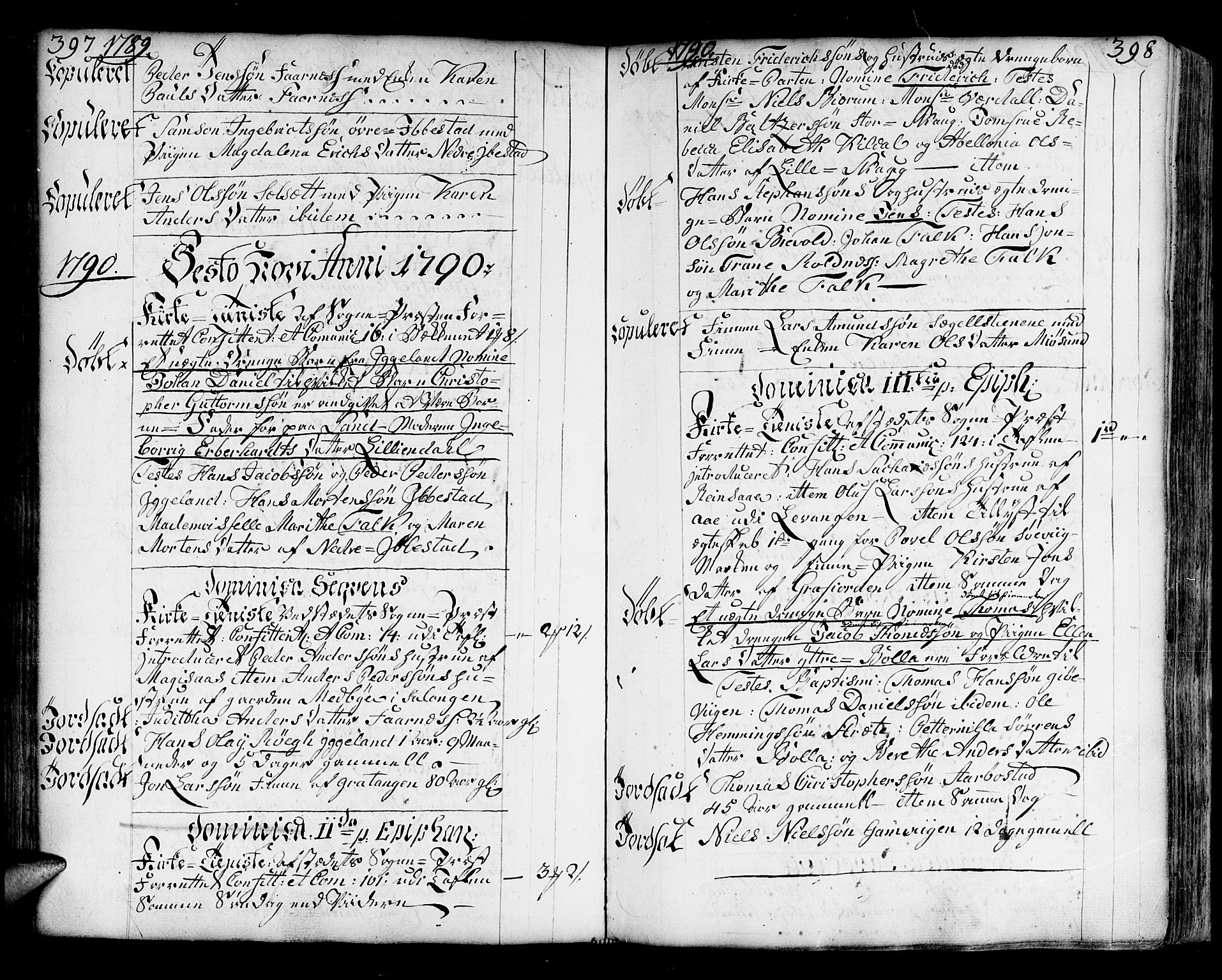 Ibestad sokneprestembete, SATØ/S-0077/H/Ha/Haa/L0003kirke: Parish register (official) no. 3, 1776-1801, p. 397-398
