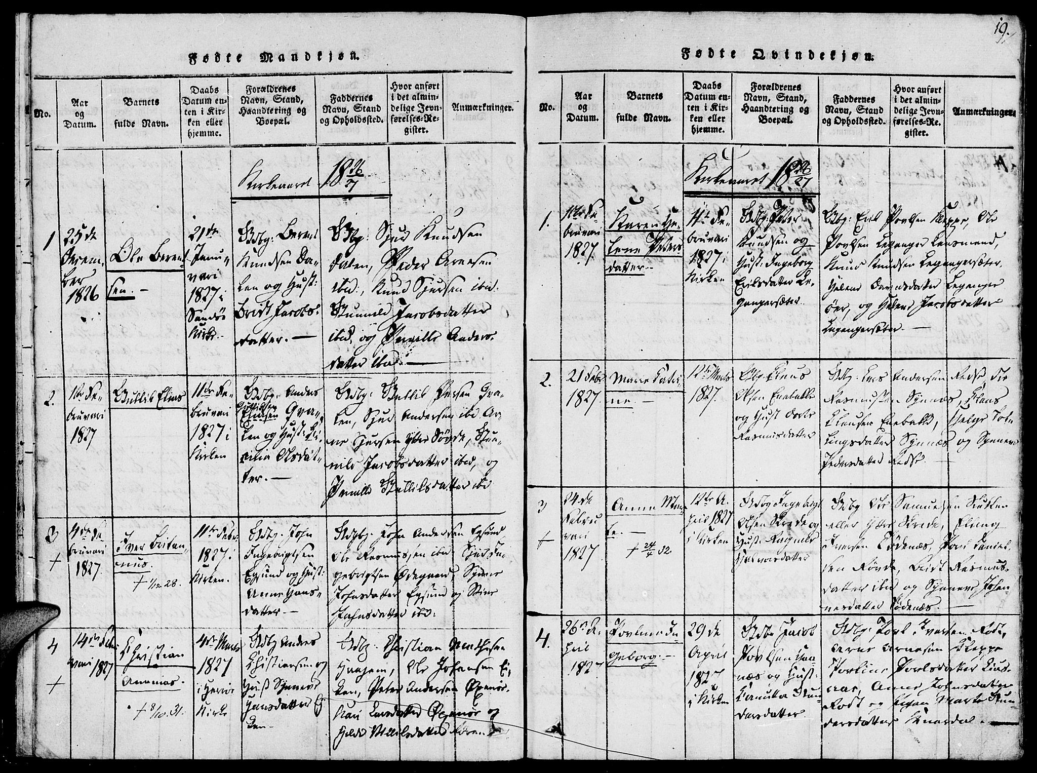Ministerialprotokoller, klokkerbøker og fødselsregistre - Møre og Romsdal, SAT/A-1454/504/L0054: Parish register (official) no. 504A01, 1816-1861, p. 19