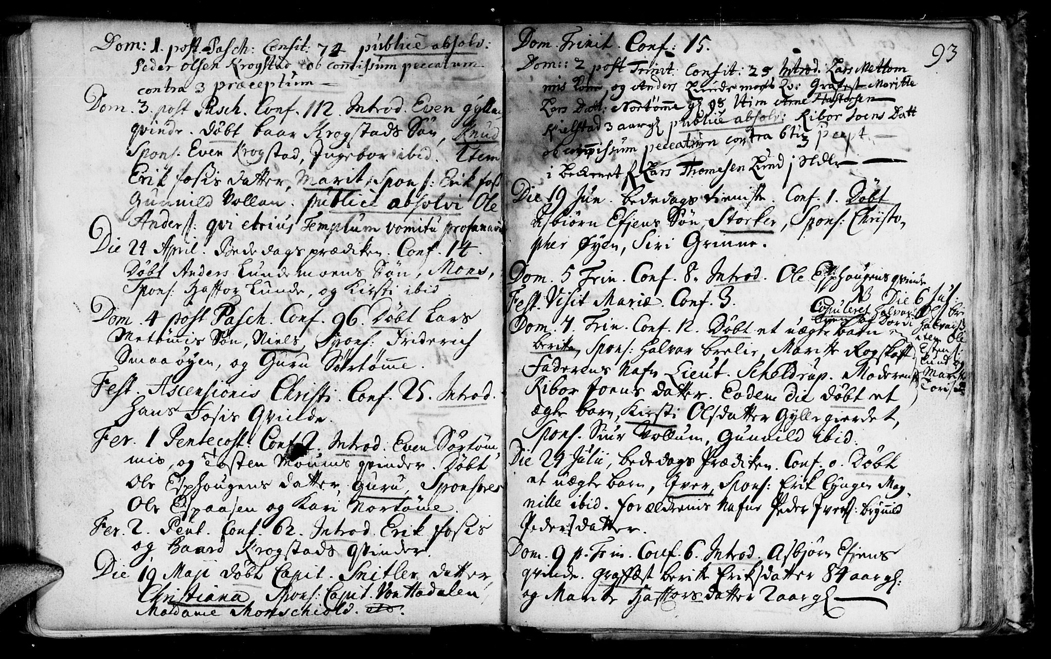 Ministerialprotokoller, klokkerbøker og fødselsregistre - Sør-Trøndelag, SAT/A-1456/692/L1101: Parish register (official) no. 692A01, 1690-1746, p. 93