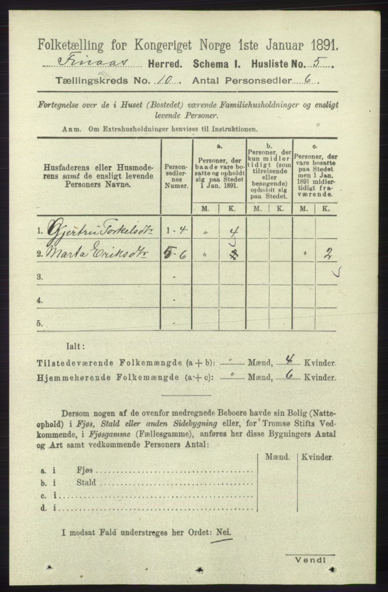 RA, 1891 census for 1218 Finnås, 1891, p. 4426