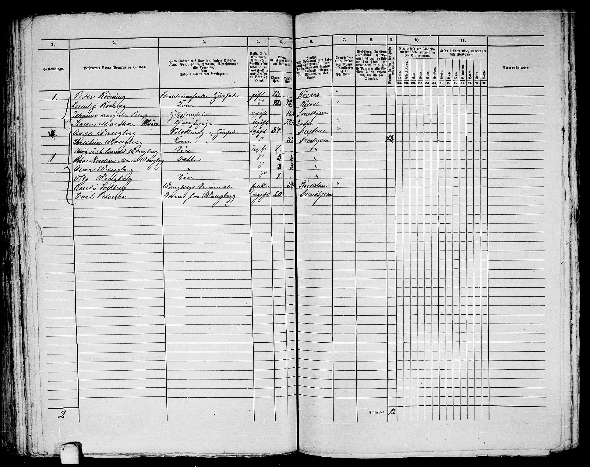 RA, 1865 census for Trondheim, 1865, p. 281