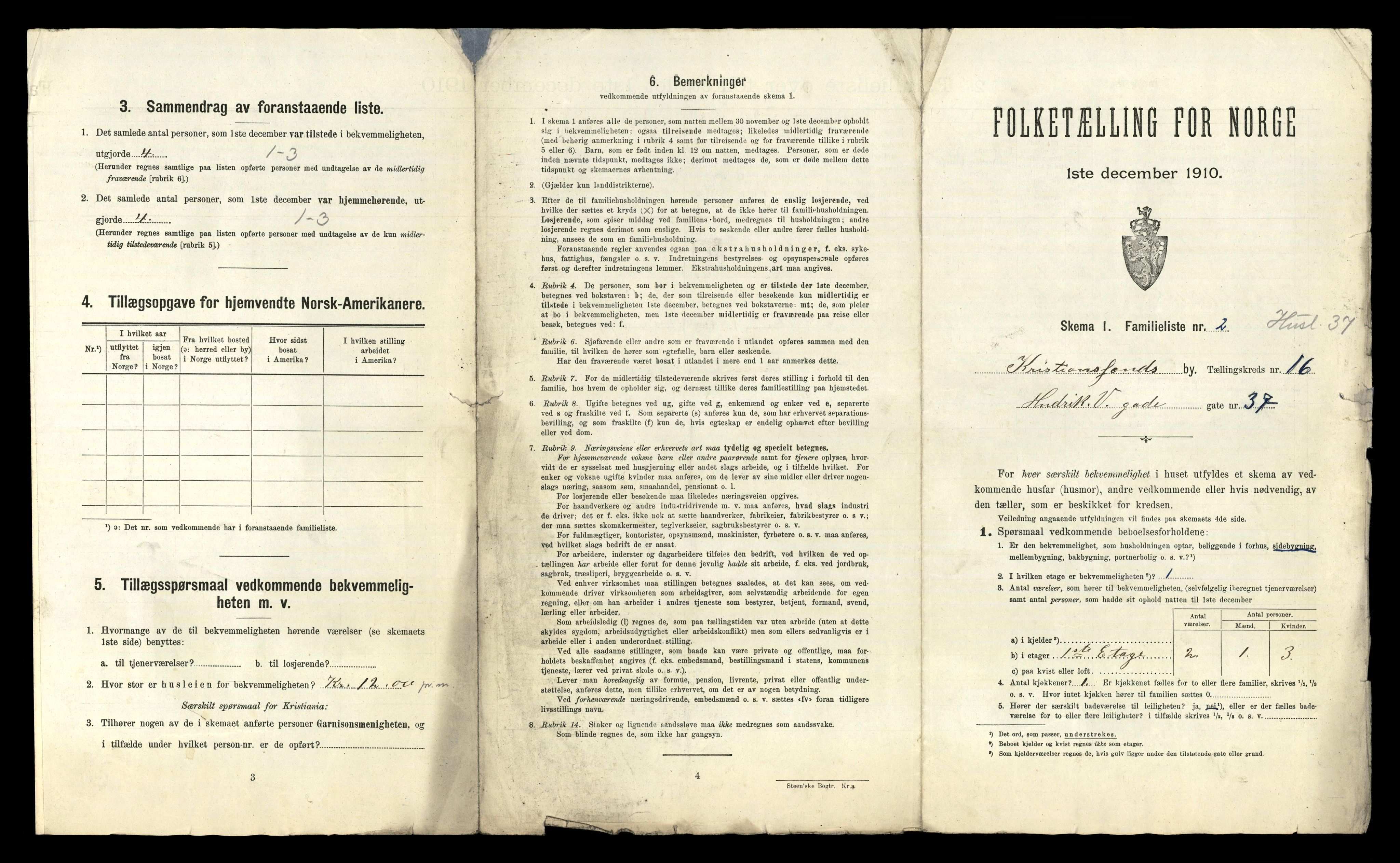 RA, 1910 census for Kristiansand, 1910, p. 4096