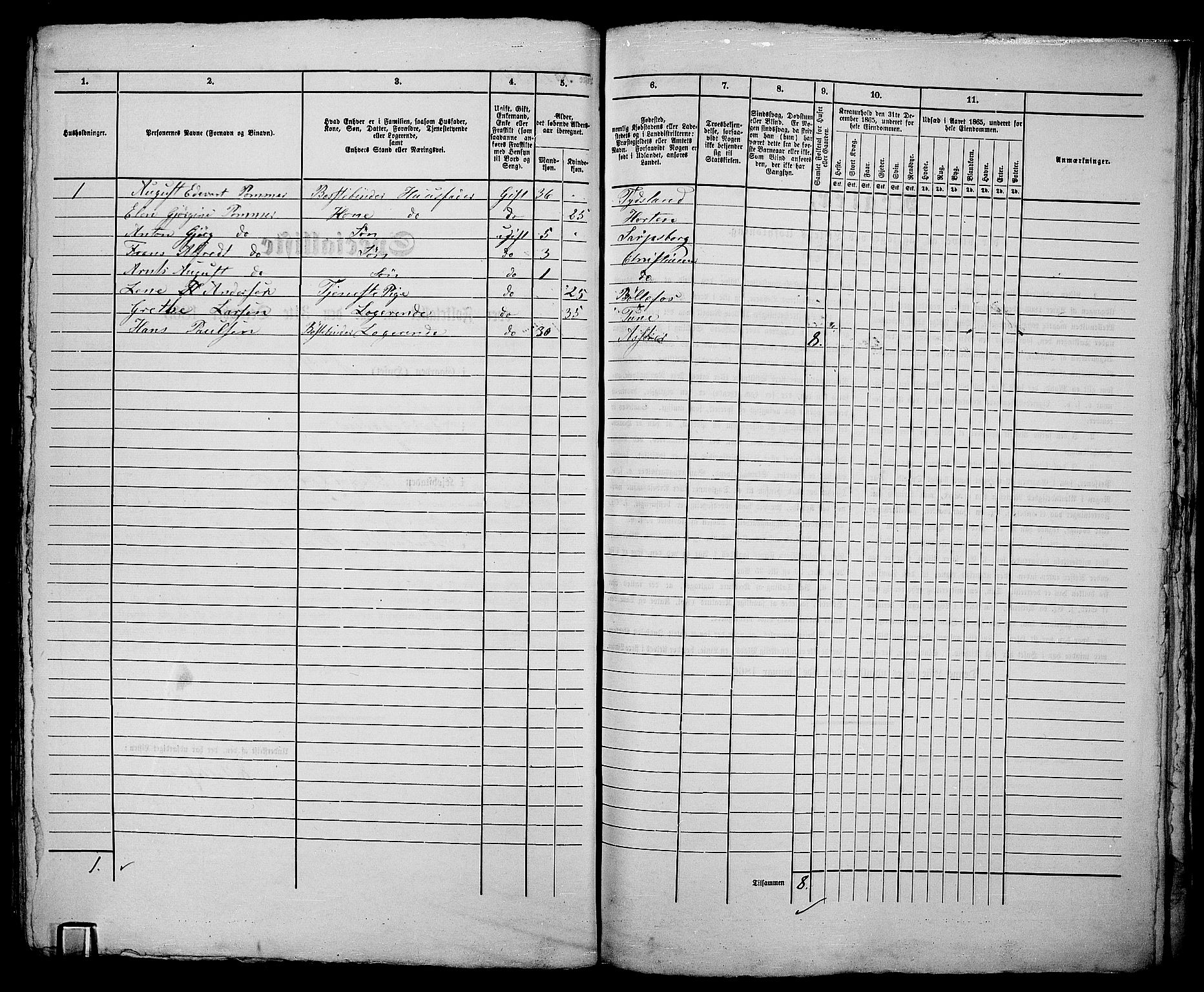 RA, 1865 census for Kristiania, 1865, p. 3497