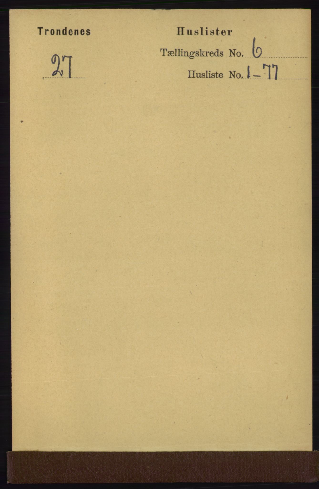 RA, 1891 census for 1914 Trondenes, 1891, p. 3743