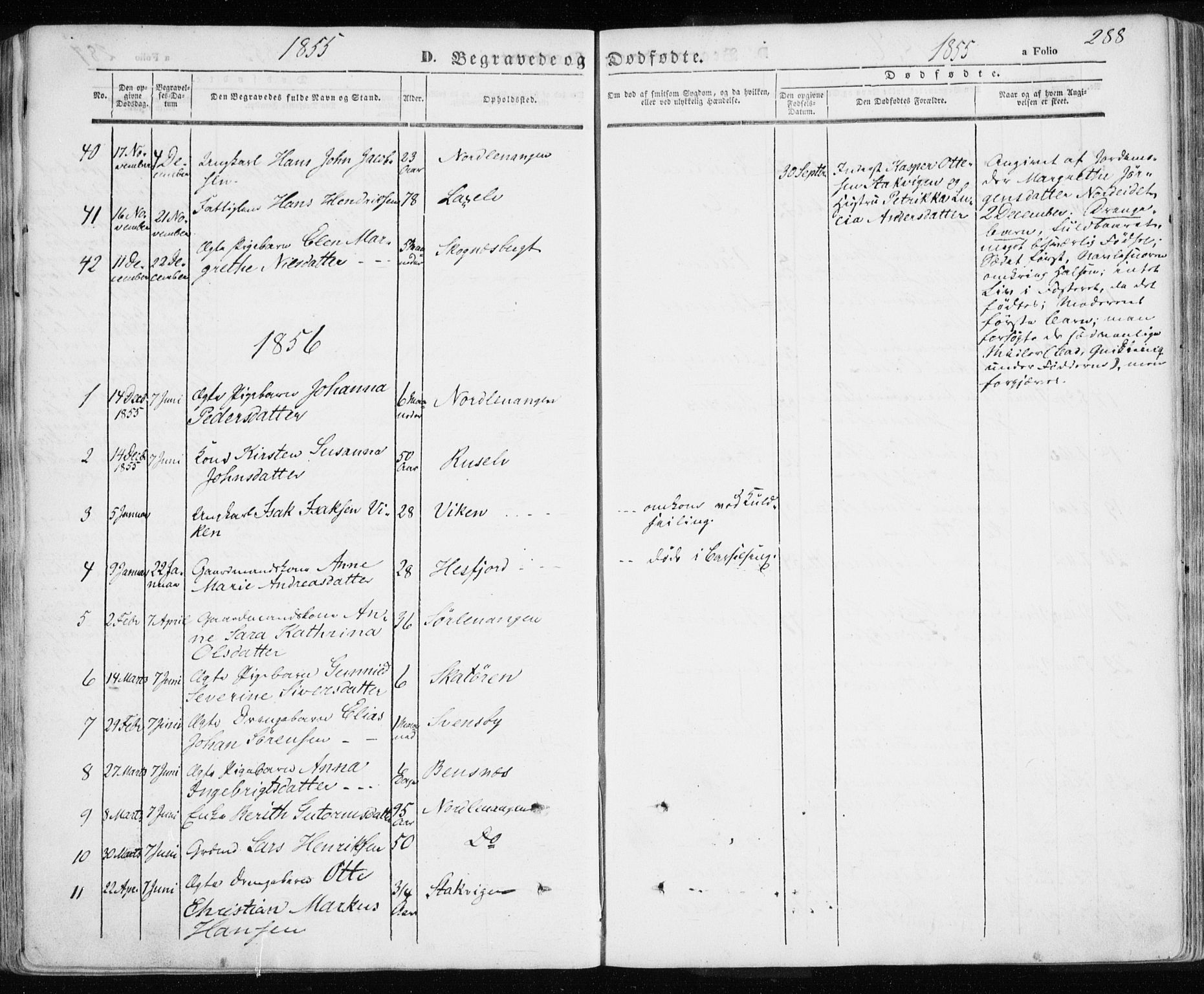 Karlsøy sokneprestembete, SATØ/S-1299/H/Ha/Haa/L0003kirke: Parish register (official) no. 3, 1843-1860, p. 288