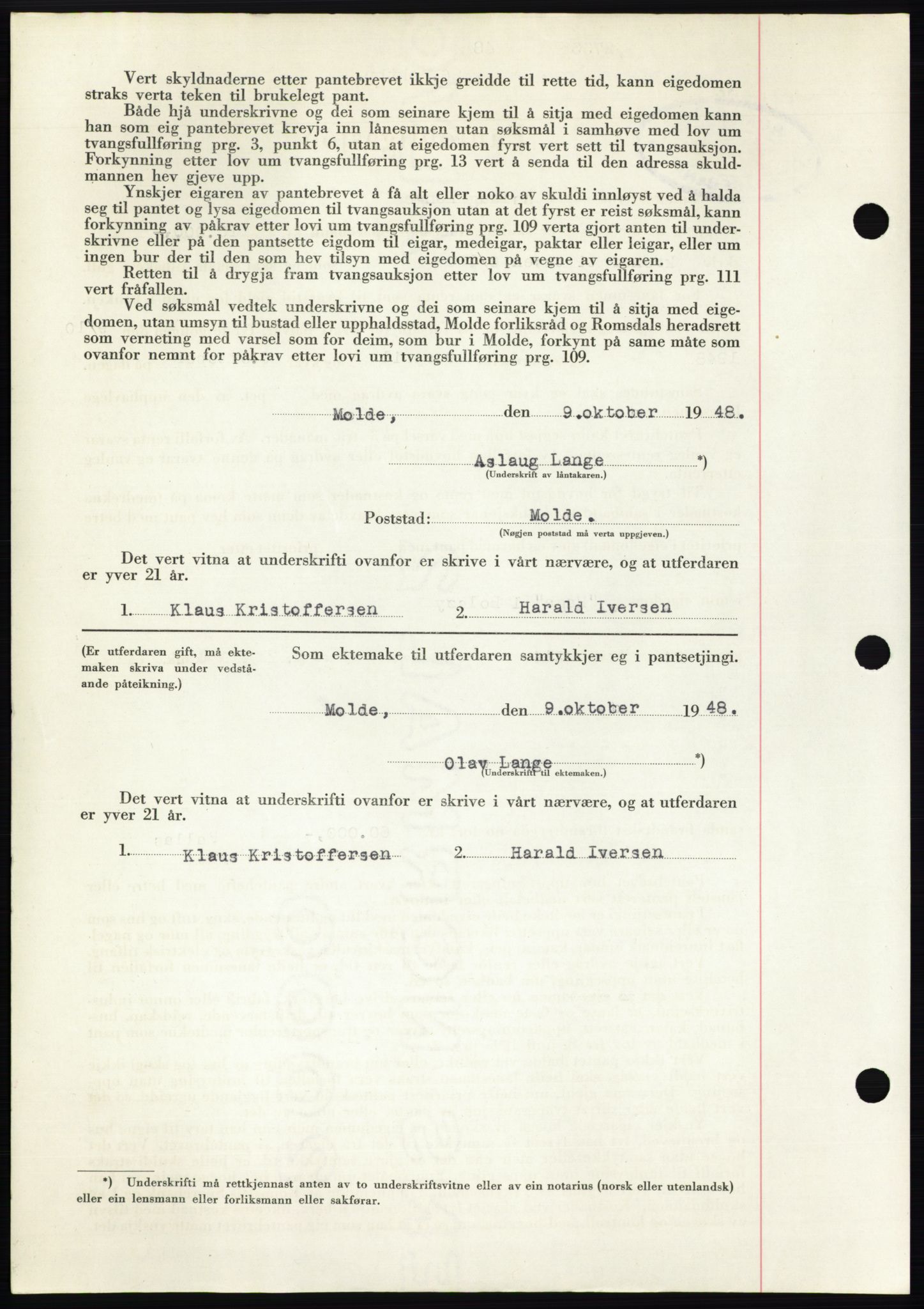 Romsdal sorenskriveri, AV/SAT-A-4149/1/2/2C: Mortgage book no. B4, 1948-1949, Diary no: : 2733/1948