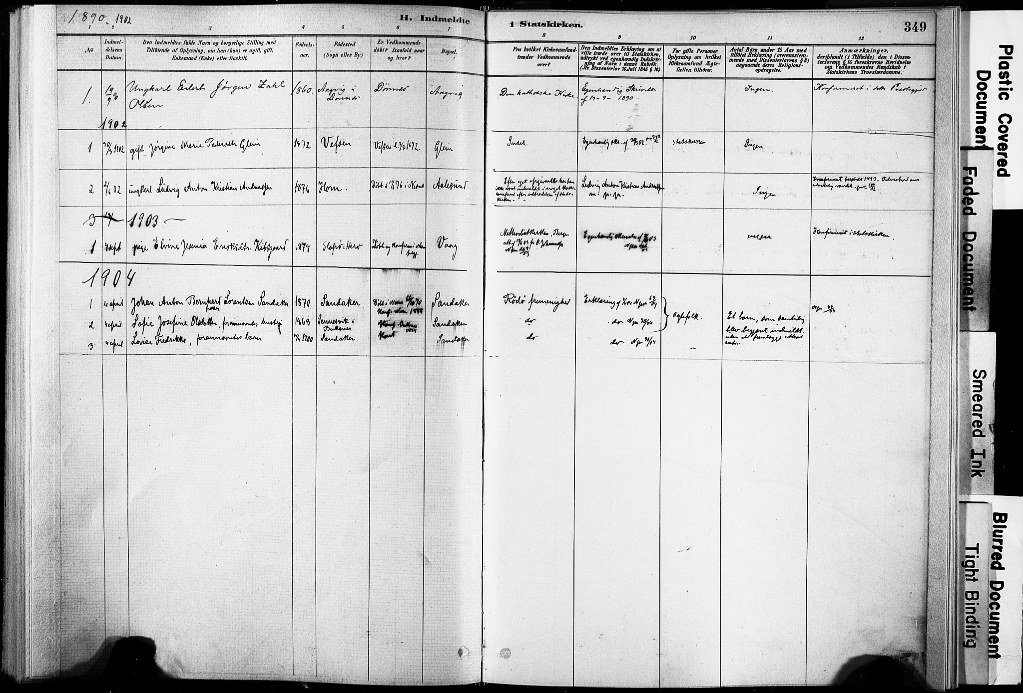 Ministerialprotokoller, klokkerbøker og fødselsregistre - Nordland, SAT/A-1459/835/L0526: Parish register (official) no. 835A03II, 1881-1910, p. 349