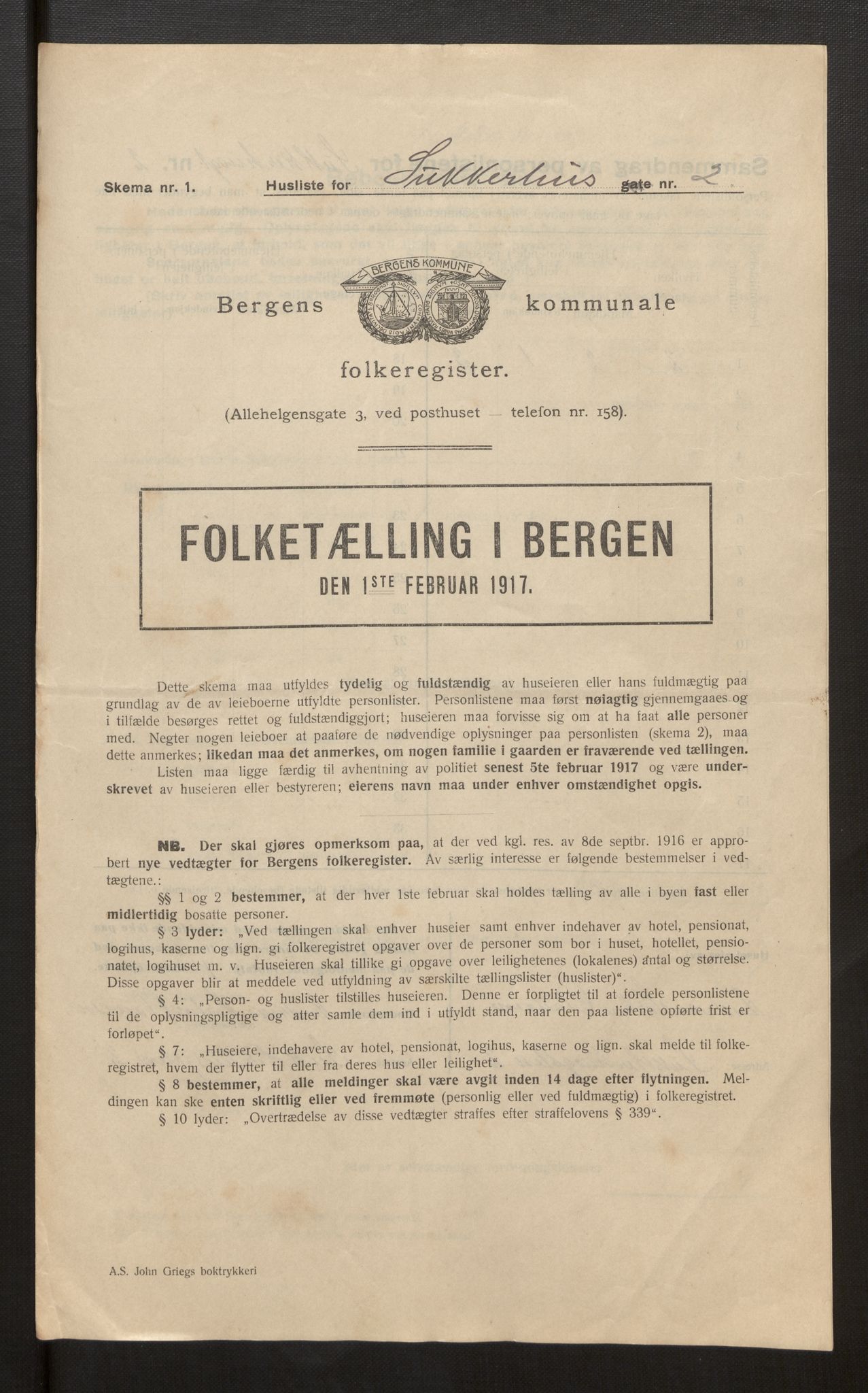 SAB, Municipal Census 1917 for Bergen, 1917, p. 39633